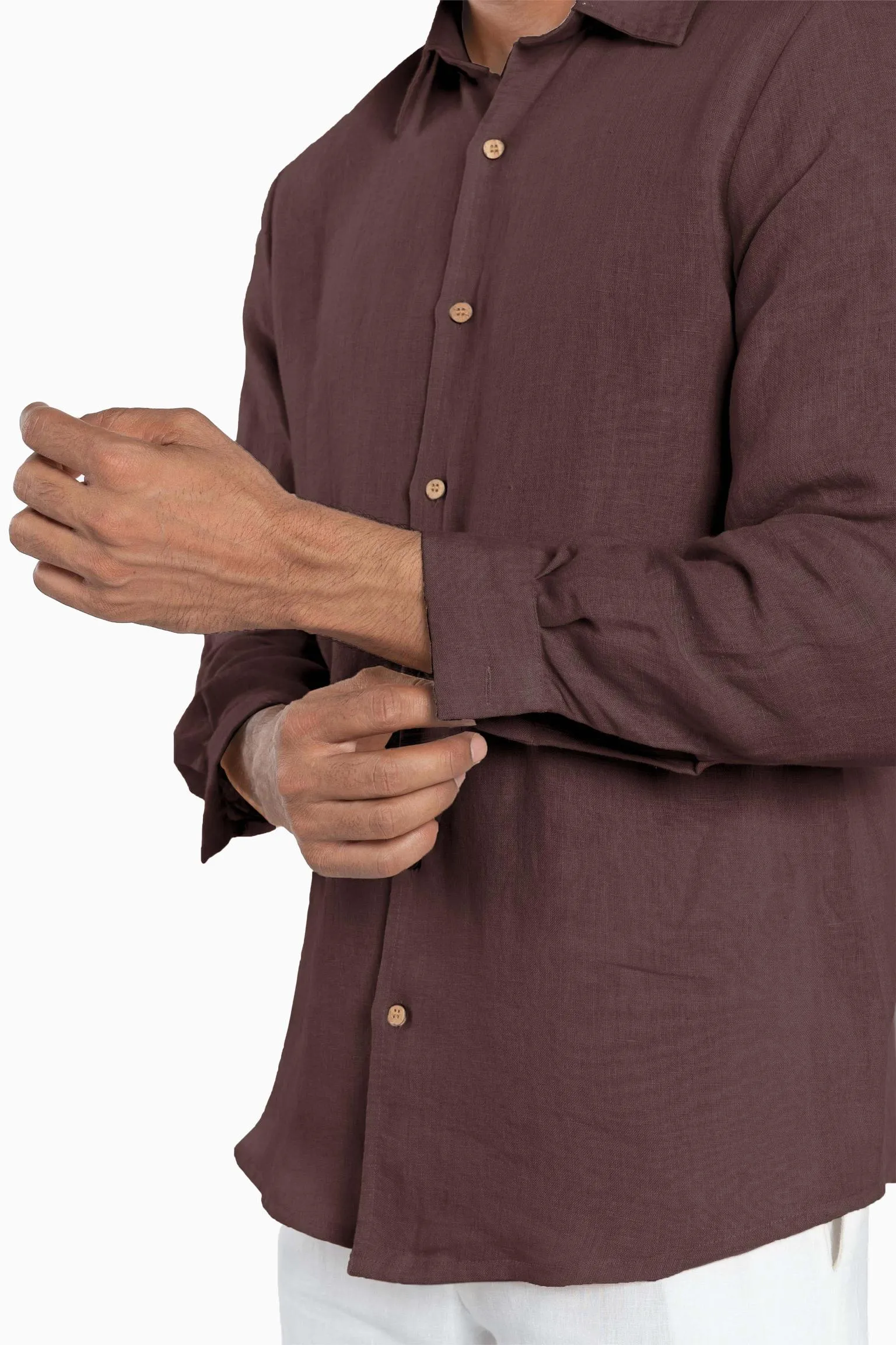 Linen Arlo Shirt-Brown Bean