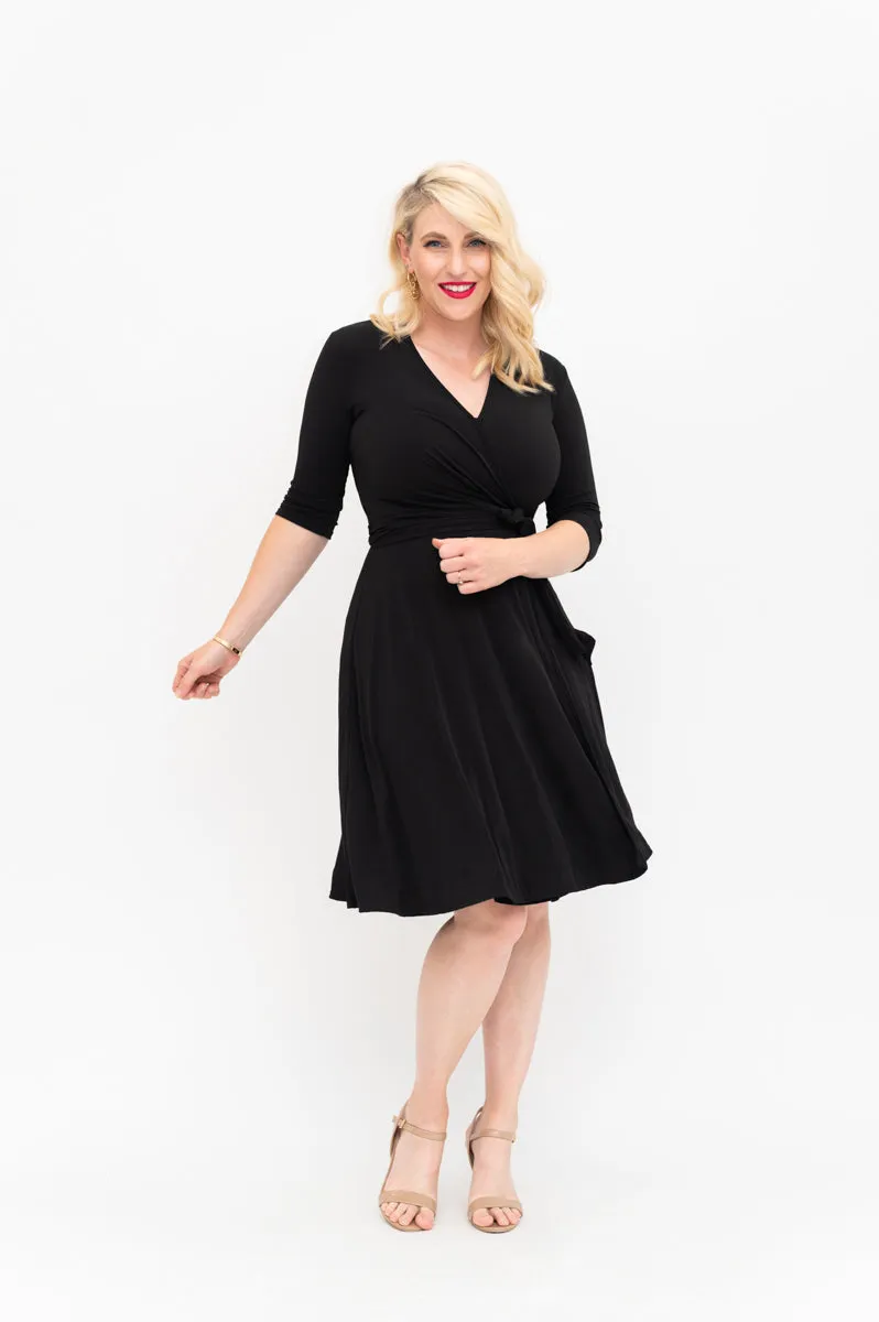 Little Black Wrap Dress- pre order