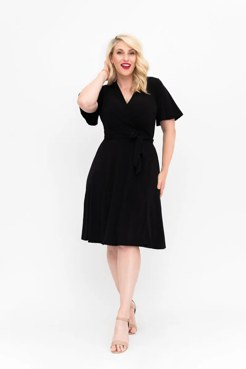 Little Black Wrap Dress- pre order