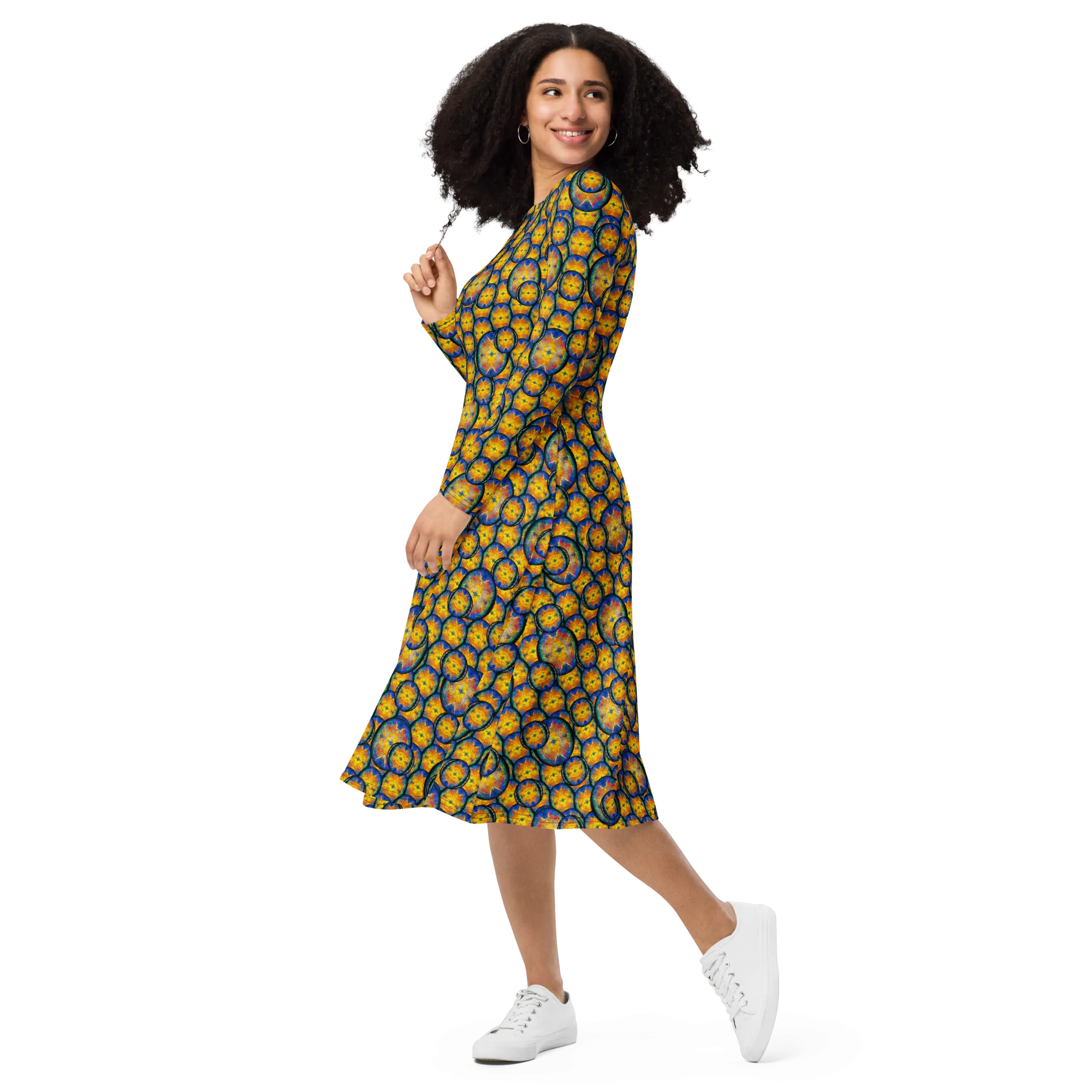 Long Sleeve Midi Dress (Her/Muliebris)(Opal Skies Cantus Primus) RJSTHw2025 RJS