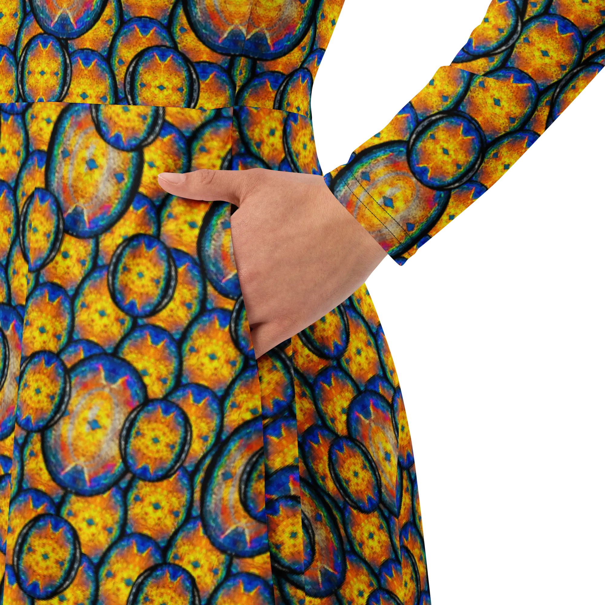 Long Sleeve Midi Dress (Her/Muliebris)(Opal Skies Cantus Primus) RJSTHw2025 RJS