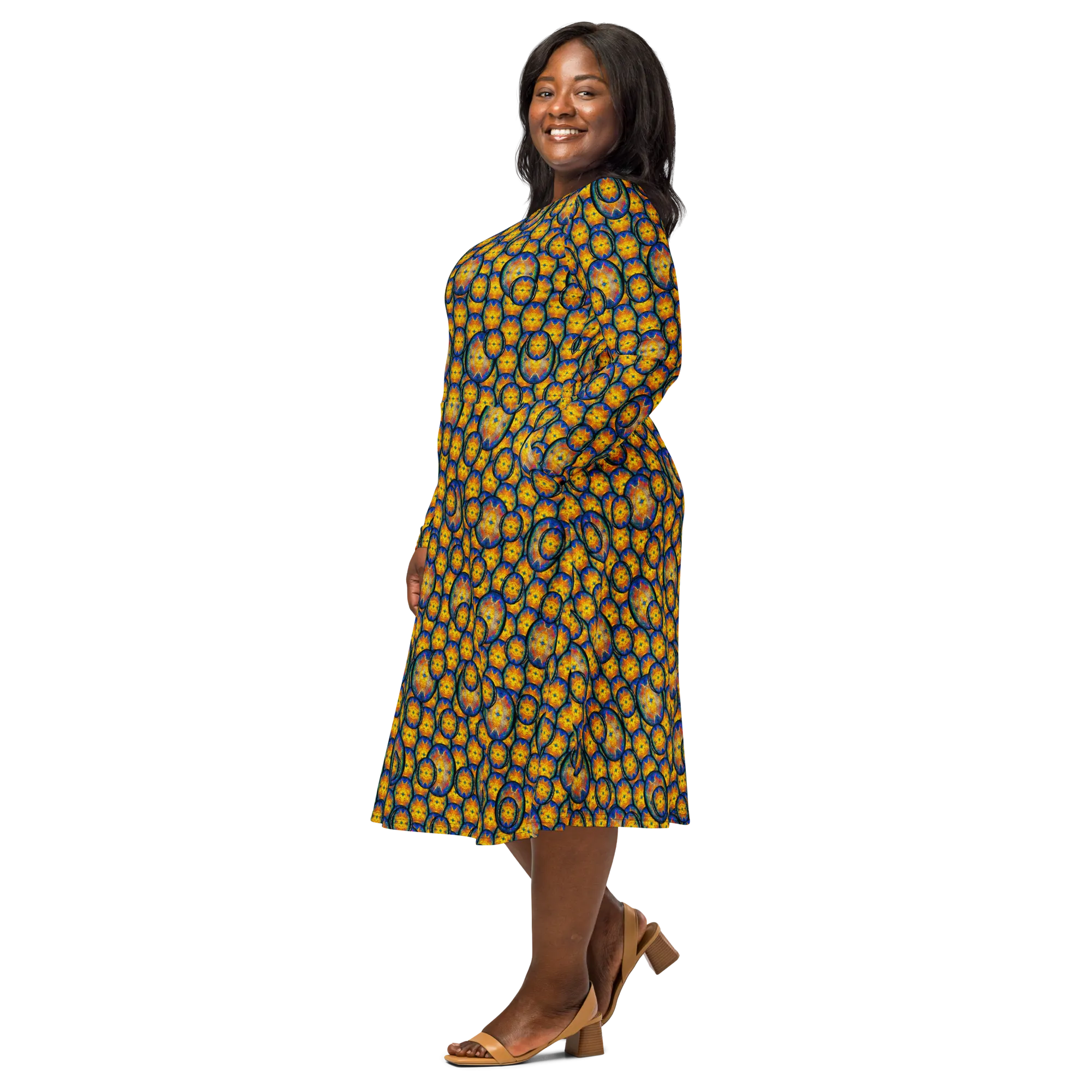 Long Sleeve Midi Dress (Her/Muliebris)(Opal Skies Cantus Primus) RJSTHw2025 RJS