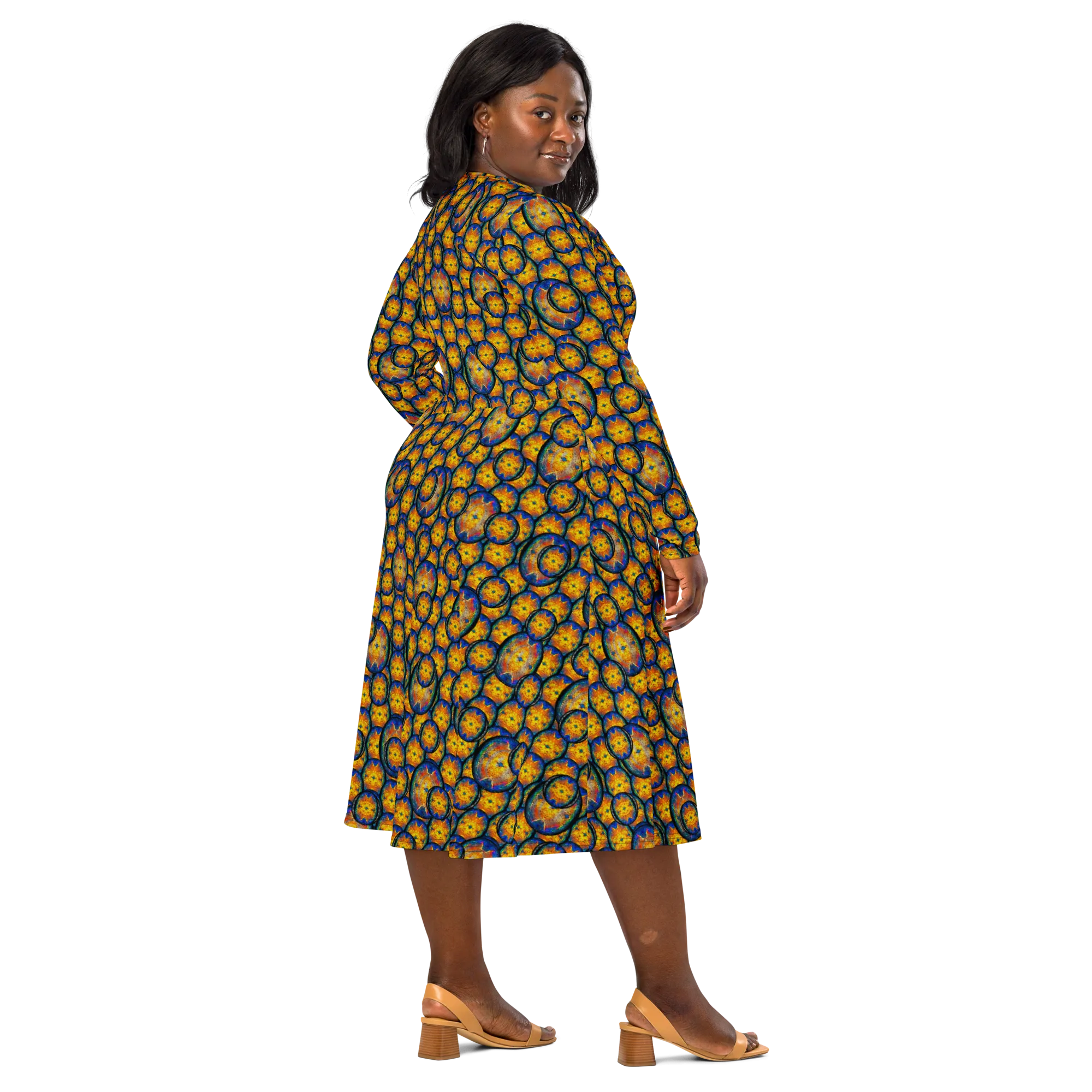 Long Sleeve Midi Dress (Her/Muliebris)(Opal Skies Cantus Primus) RJSTHw2025 RJS