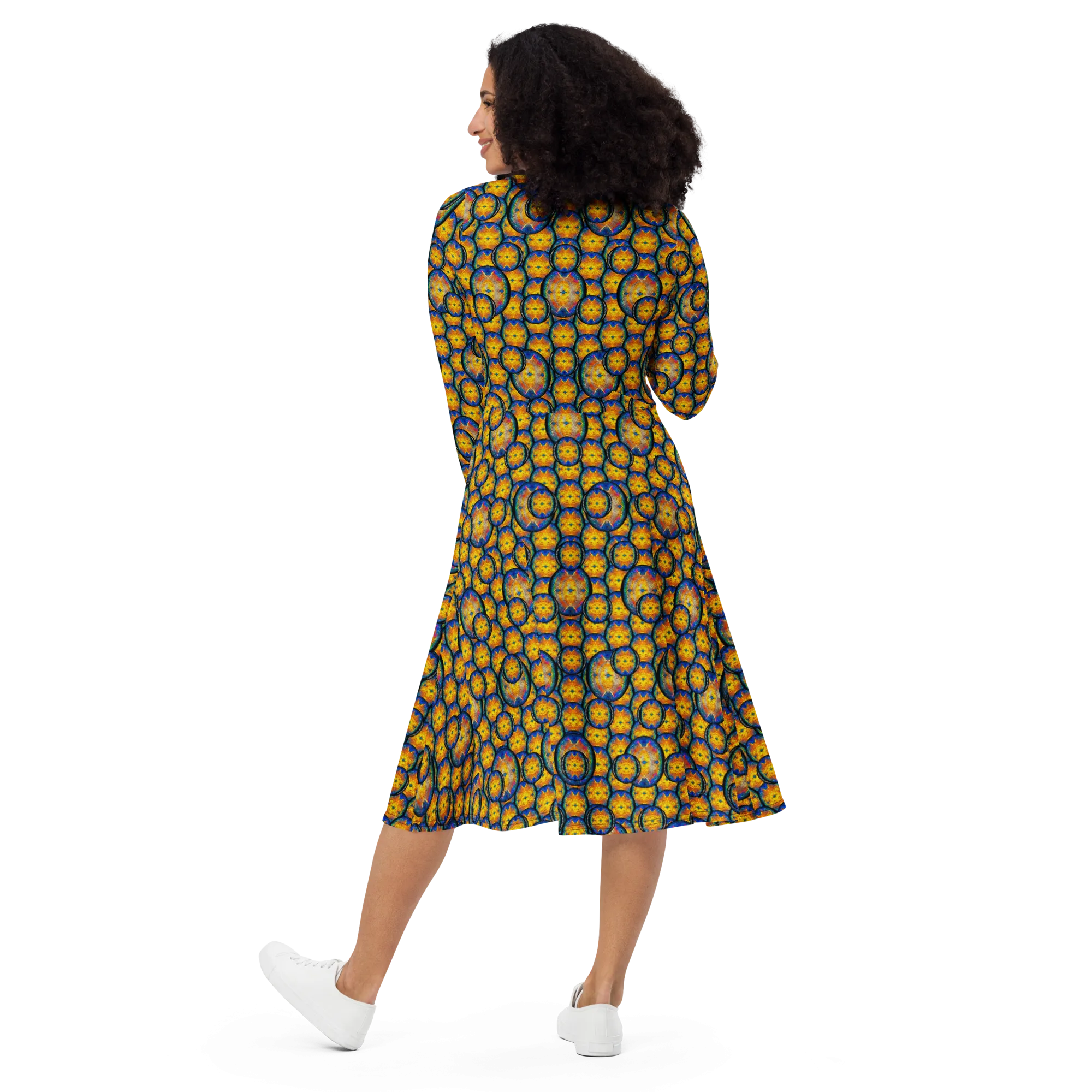 Long Sleeve Midi Dress (Her/Muliebris)(Opal Skies Cantus Primus) RJSTHw2025 RJS