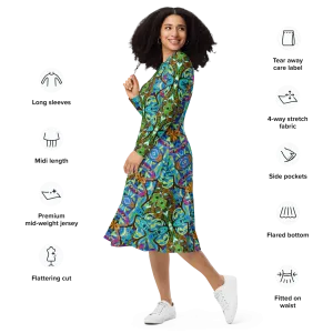 Long Sleeve Midi Dress (Her/Muliebris)(Pure Candy GNHV8.2.1 Blue Logo@Alchemic) RJSTHS2022 RJS