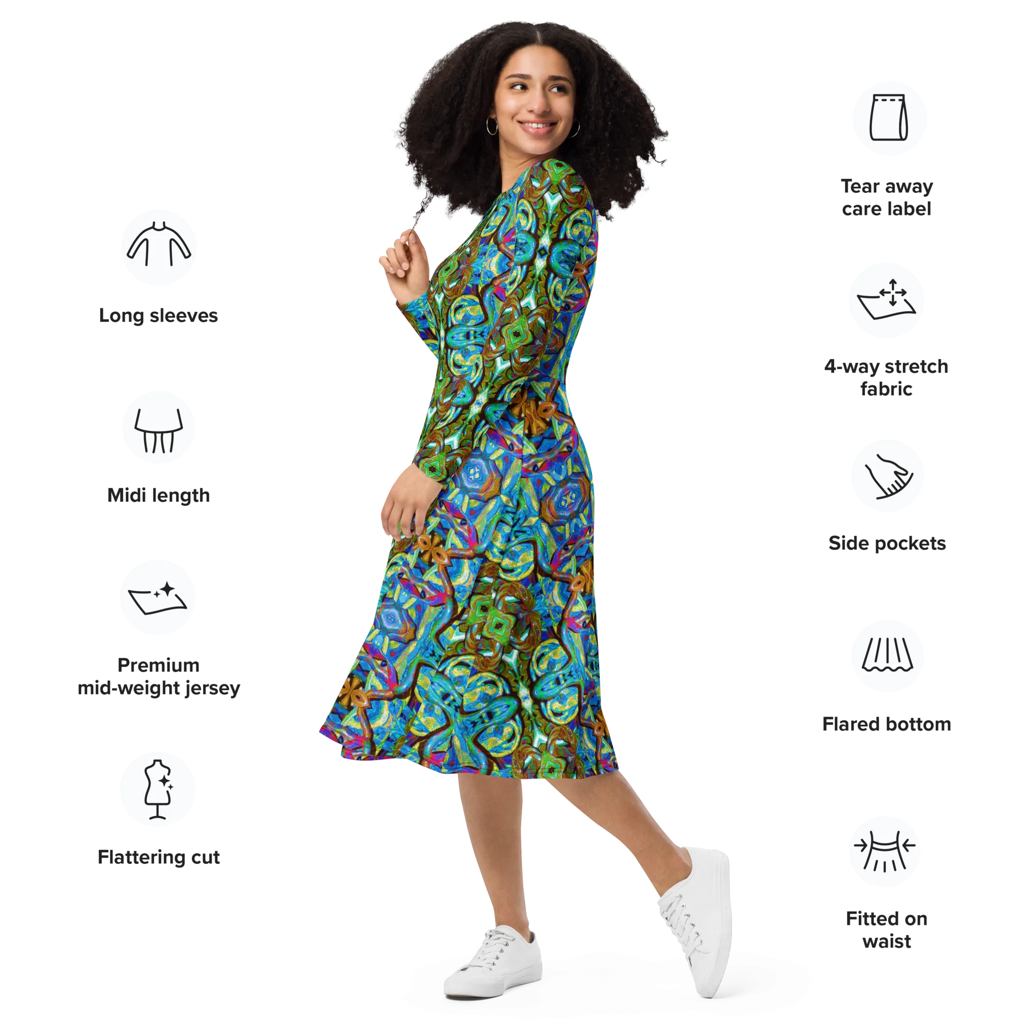 Long Sleeve Midi Dress (Her/Muliebris)(Pure Candy GNHV8.2.1 Blue Logo@Alchemic) RJSTHS2022 RJS