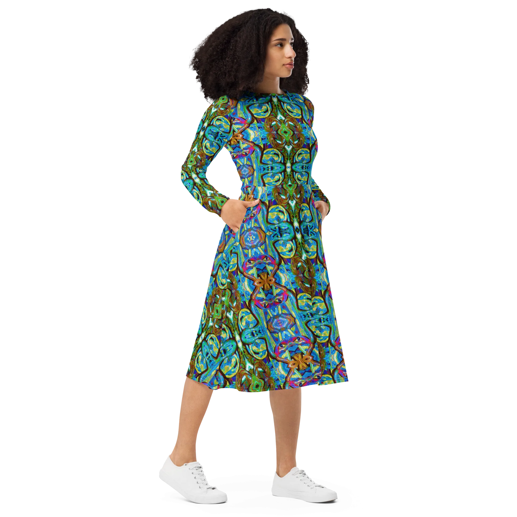 Long Sleeve Midi Dress (Her/Muliebris)(Pure Candy GNHV8.2.1 Blue Logo@Alchemic) RJSTHS2022 RJS