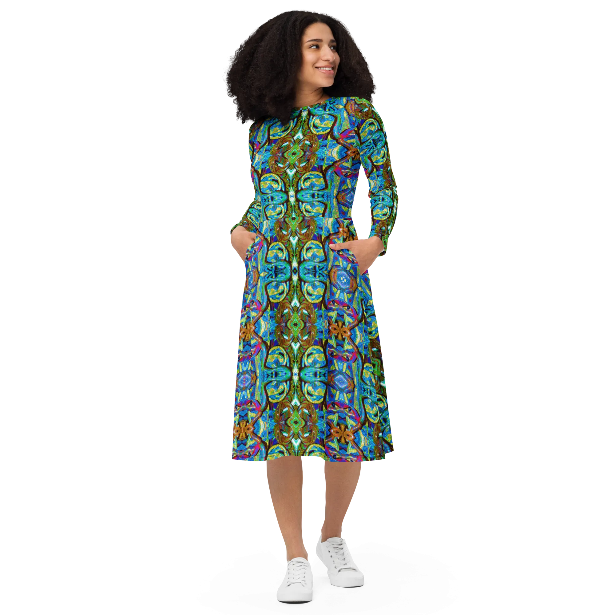 Long Sleeve Midi Dress (Her/Muliebris)(Pure Candy GNHV8.2.1 Blue Logo@Alchemic) RJSTHS2022 RJS
