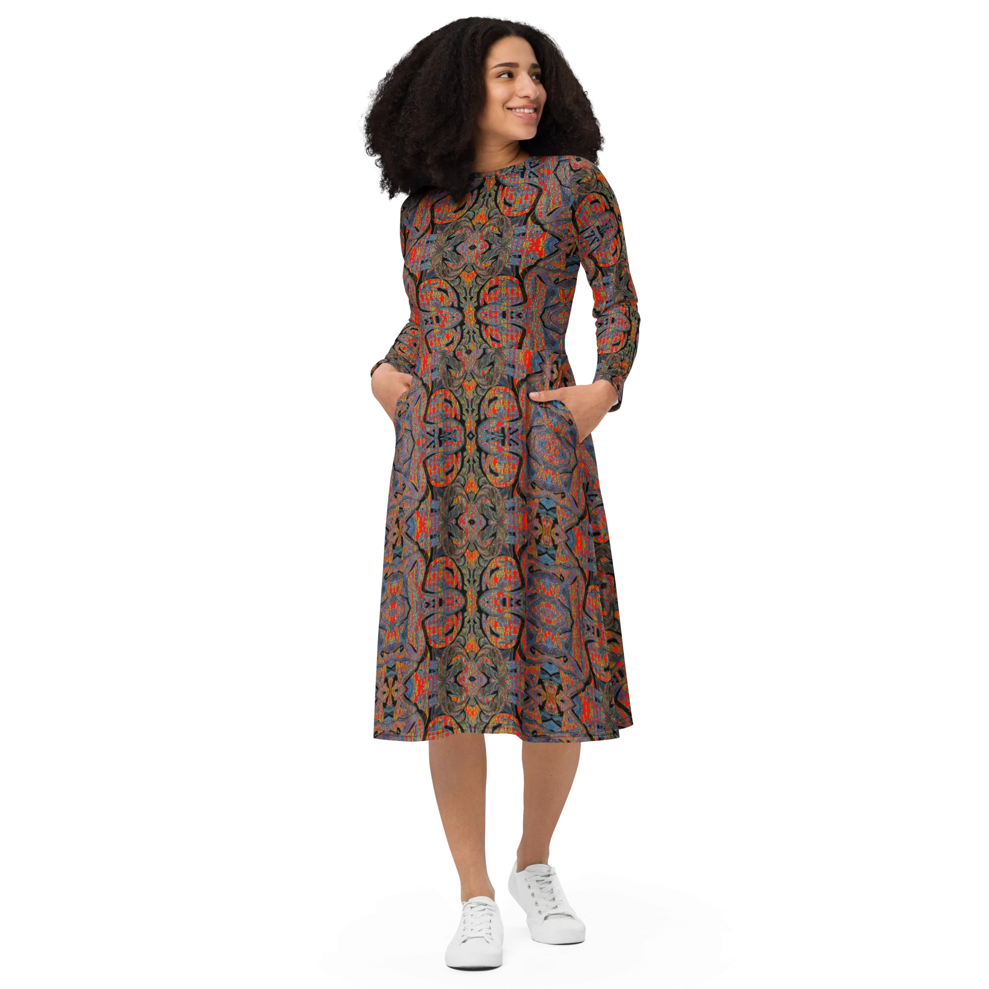 Long Sleeve Midi Dress (Her/Muliebris)(Pure Candy GNHV8.2.1 Orange Logo@Alchemic) RJSTHS2022 RJS