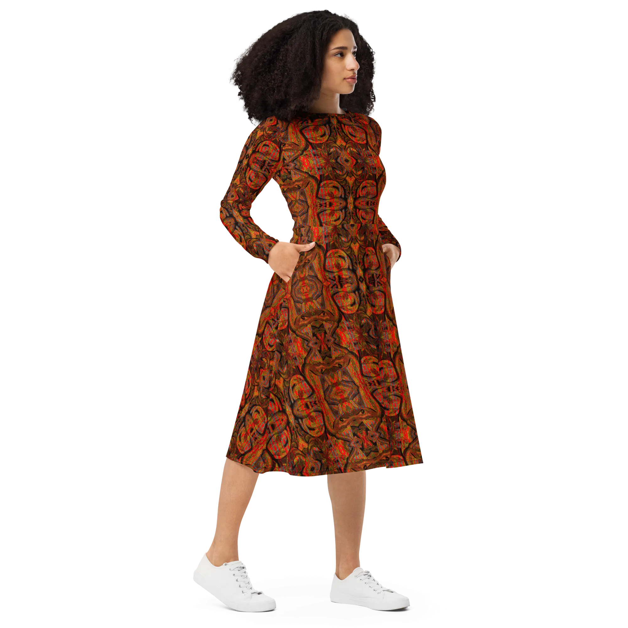 Long Sleeve Midi Dress (Her/Muliebris)(Pure Candy GNHV8.2.1 Orange Logo@Alchemic) RJSTHS2022 RJS