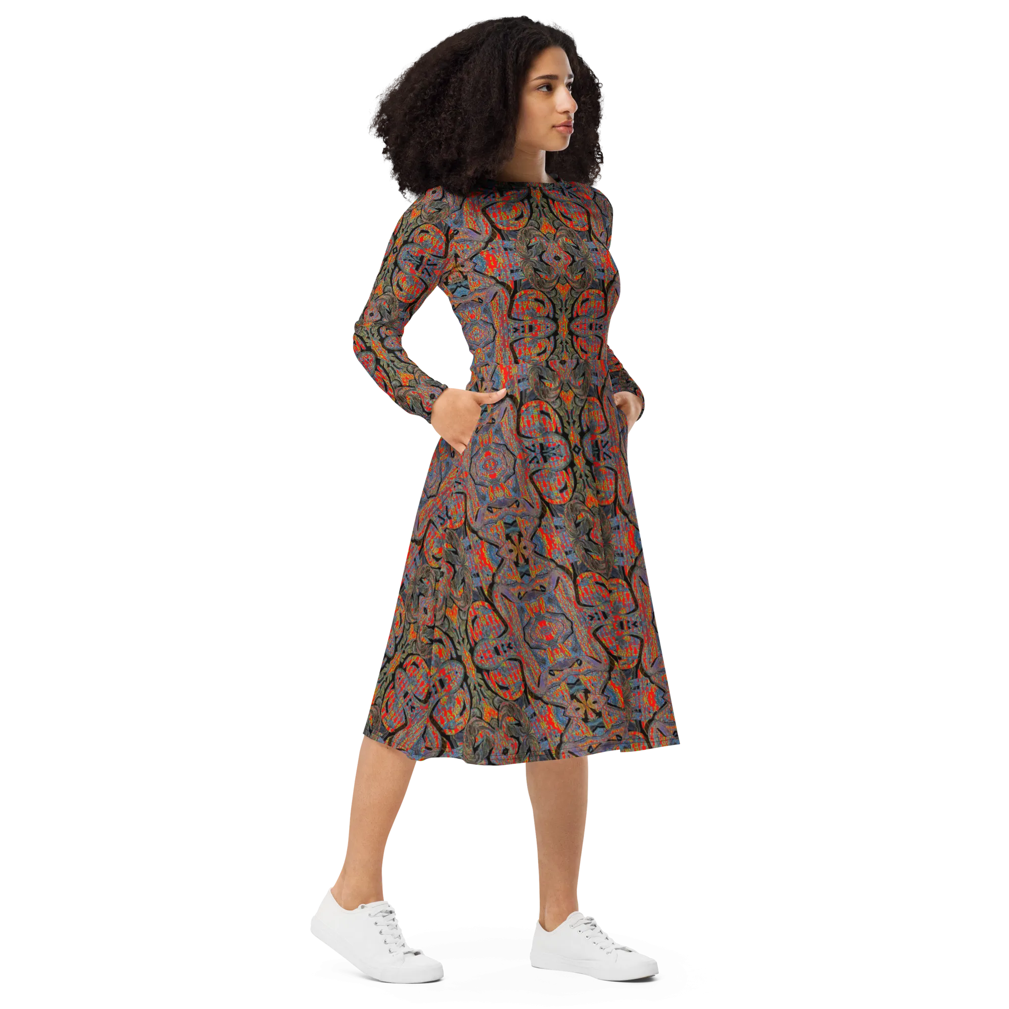 Long Sleeve Midi Dress (Her/Muliebris)(Pure Candy GNHV8.2.1 Orange Logo@Alchemic) RJSTHS2022 RJS