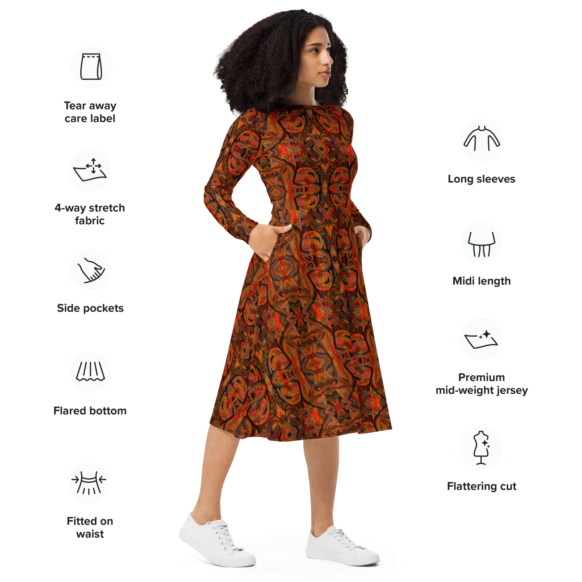 Long Sleeve Midi Dress (Her/Muliebris)(Pure Candy GNHV8.2.1 Orange Logo@Alchemic) RJSTHS2022 RJS