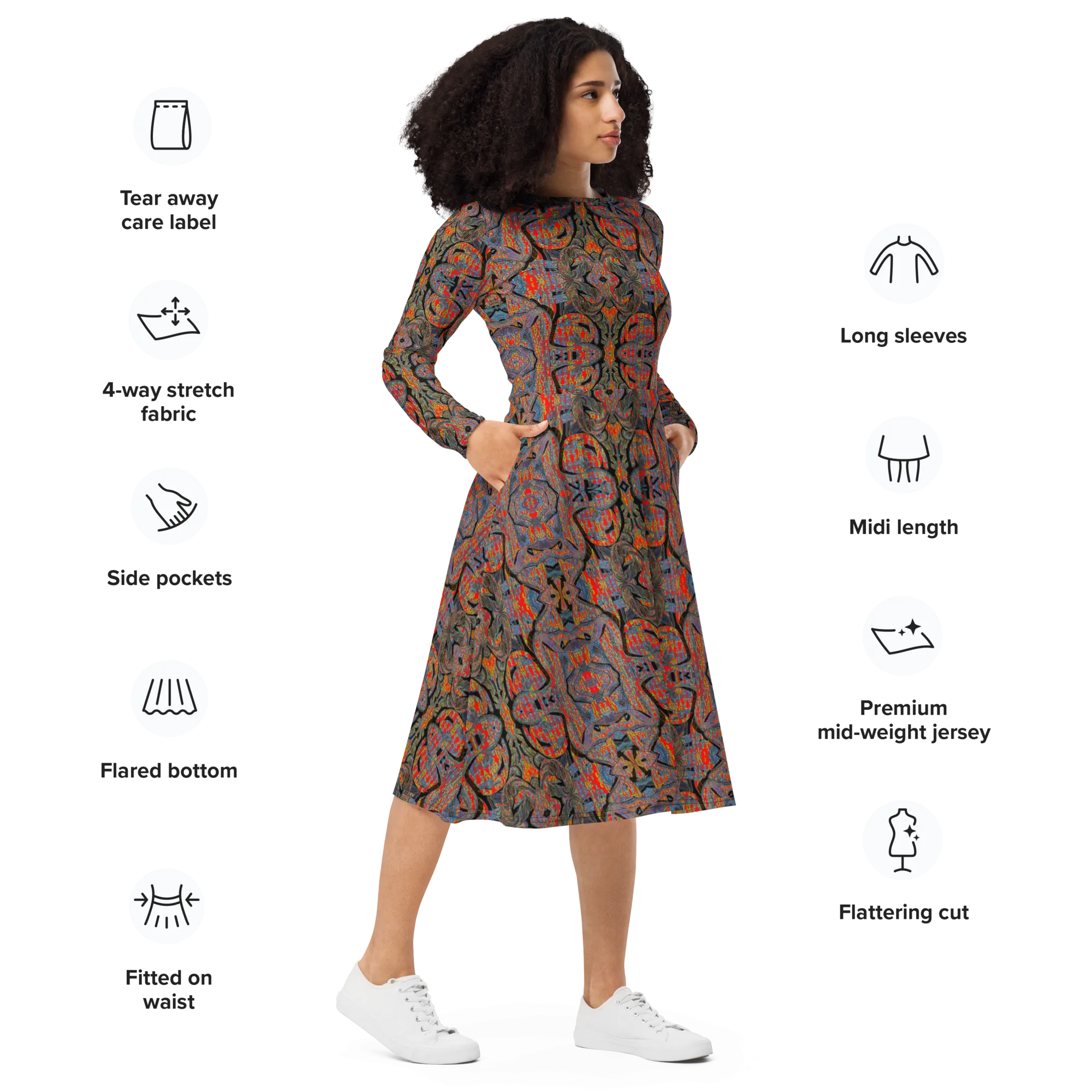 Long Sleeve Midi Dress (Her/Muliebris)(Pure Candy GNHV8.2.1 Orange Logo@Alchemic) RJSTHS2022 RJS