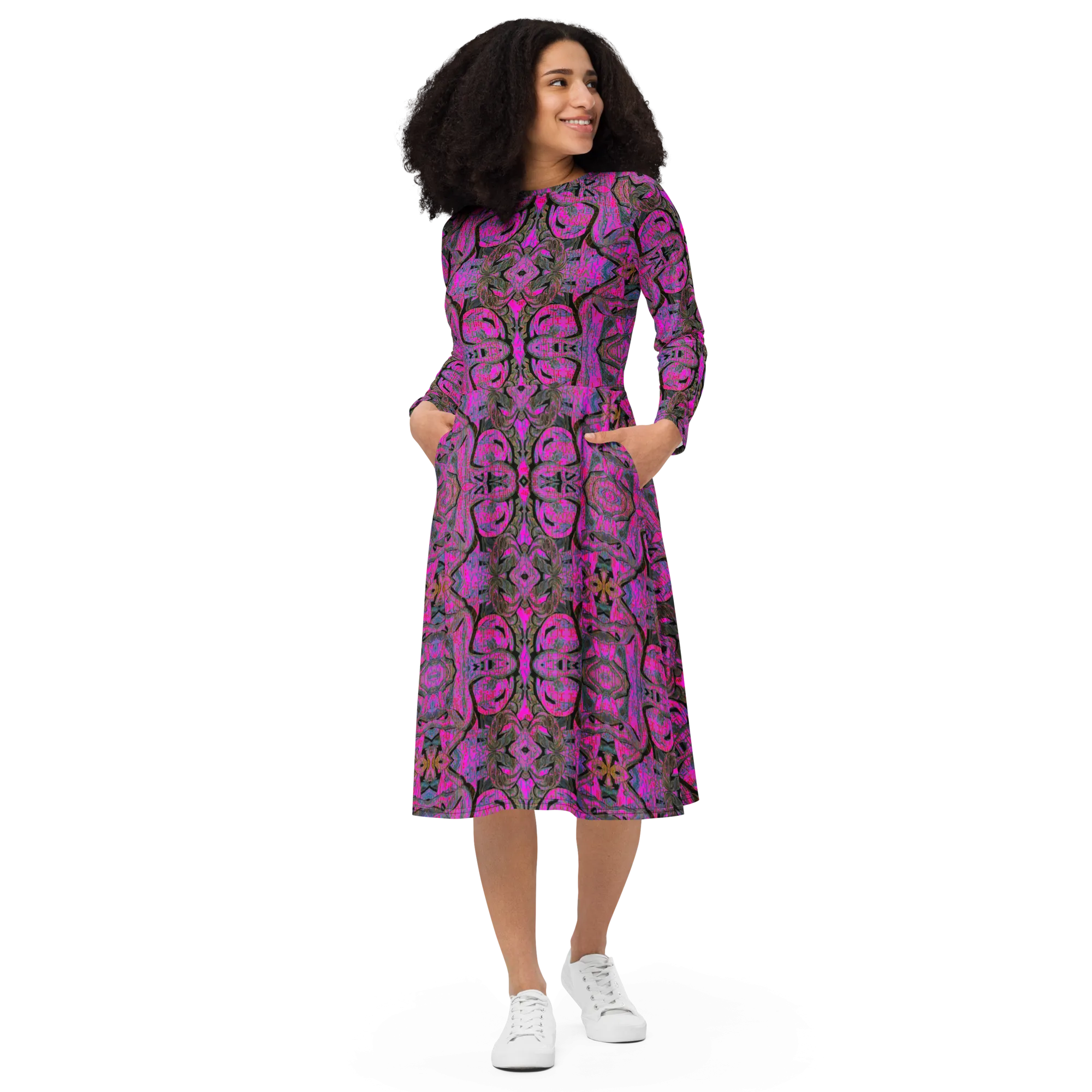 Long Sleeve Midi Dress (Her/Muliebris)(Pure Candy GNHV8.2.1 Pink Logo@Alchemic) RJSTHS2022 RJS
