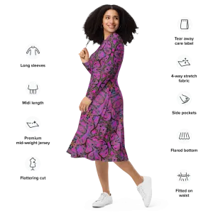 Long Sleeve Midi Dress (Her/Muliebris)(Pure Candy GNHV8.2.1 Pink Logo@Alchemic) RJSTHS2022 RJS