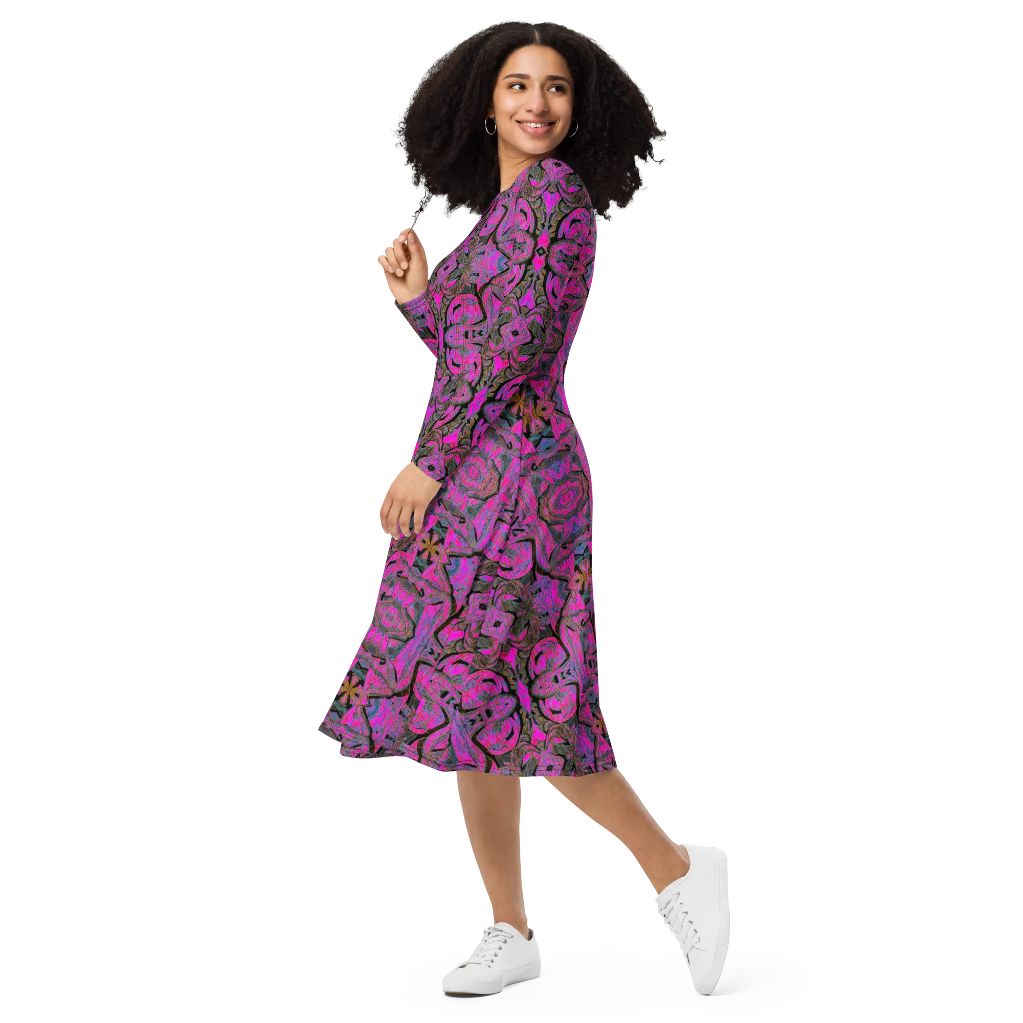 Long Sleeve Midi Dress (Her/Muliebris)(Pure Candy GNHV8.2.1 Pink Logo@Alchemic) RJSTHS2022 RJS