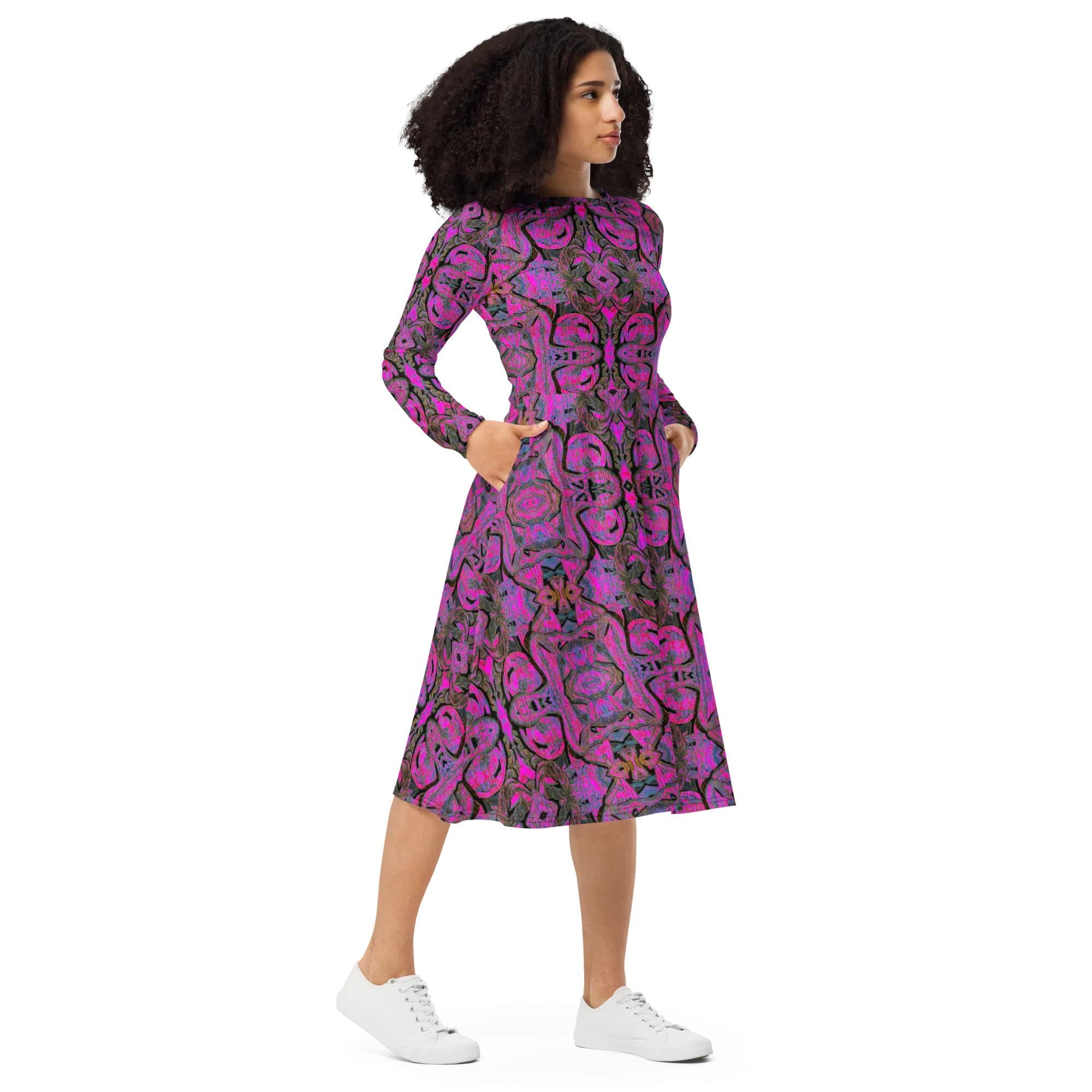 Long Sleeve Midi Dress (Her/Muliebris)(Pure Candy GNHV8.2.1 Pink Logo@Alchemic) RJSTHS2022 RJS