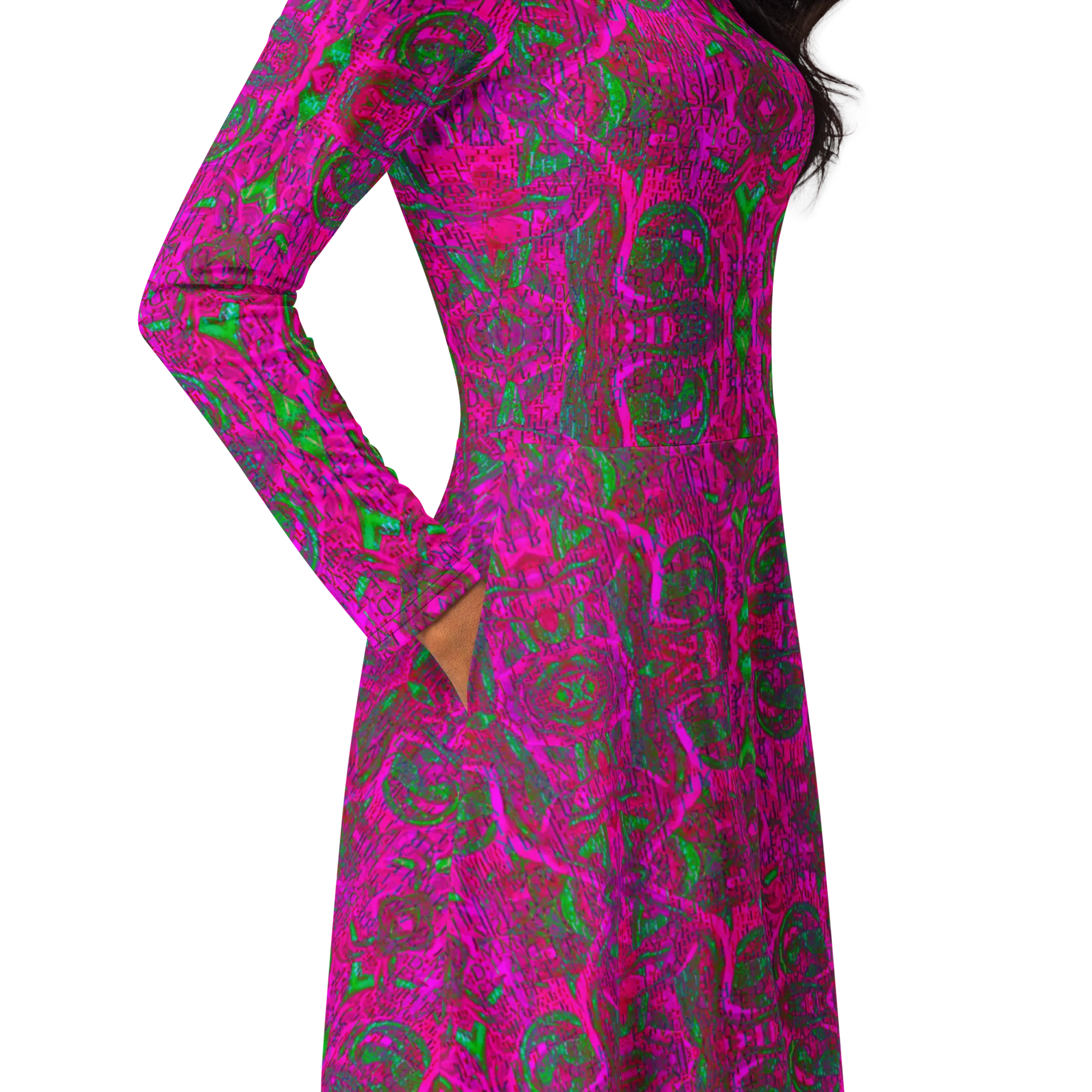 Long Sleeve Midi Dress (Her/Muliebris)(Pure Candy GNHV8.2.1 Pink Logo@Alchemic) RJSTHS2022 RJS