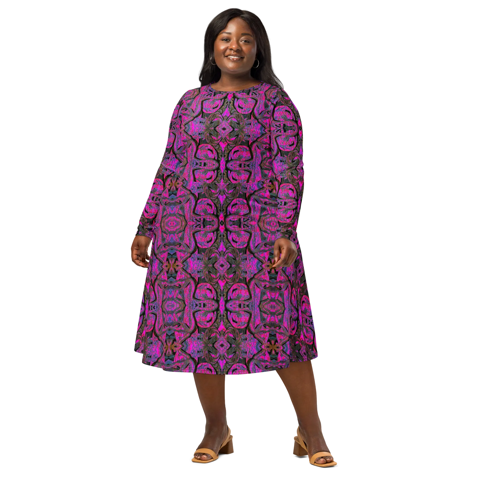 Long Sleeve Midi Dress (Her/Muliebris)(Pure Candy GNHV8.2.1 Pink Logo@Alchemic) RJSTHS2022 RJS
