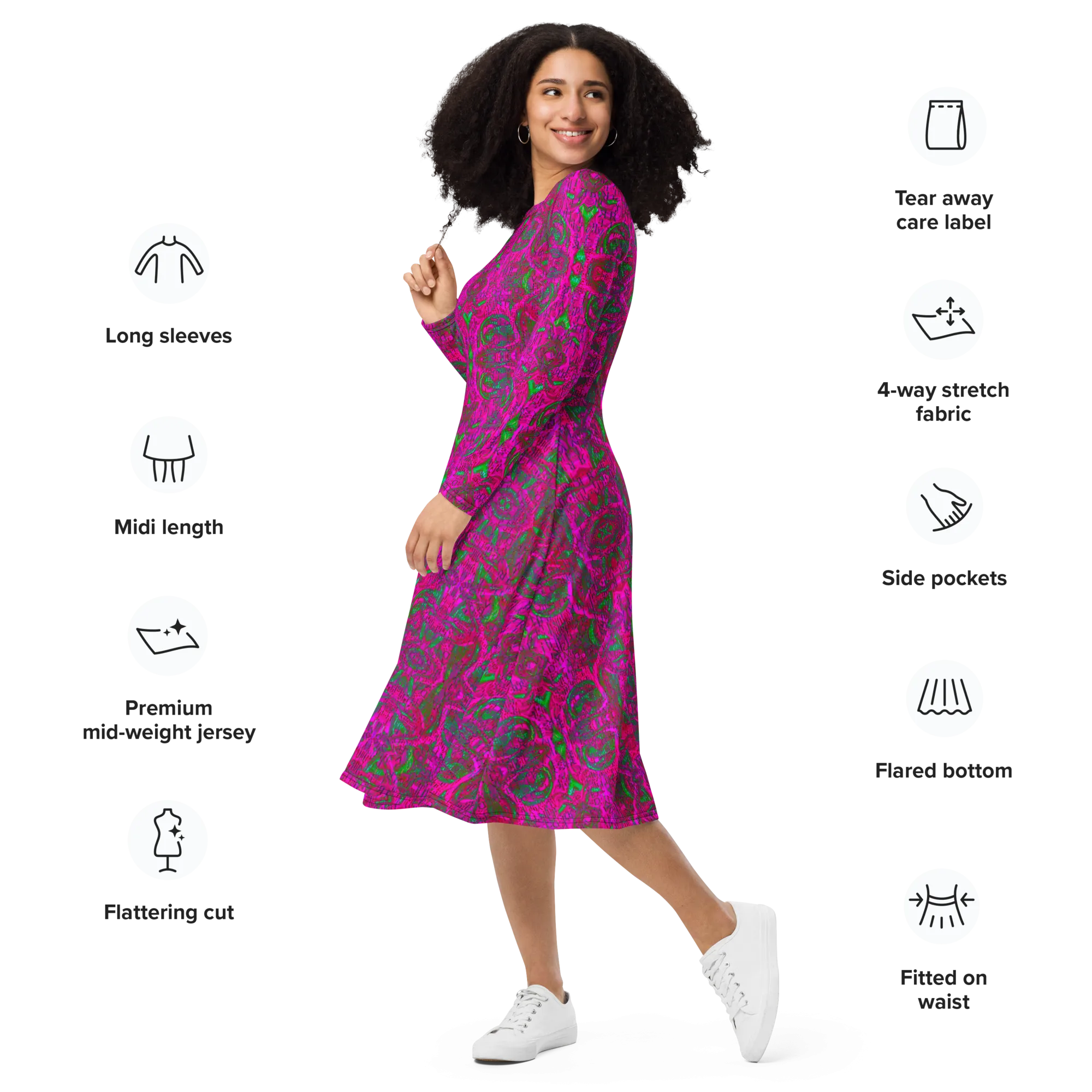 Long Sleeve Midi Dress (Her/Muliebris)(Pure Candy GNHV8.2.1 Pink Logo@Alchemic) RJSTHS2022 RJS
