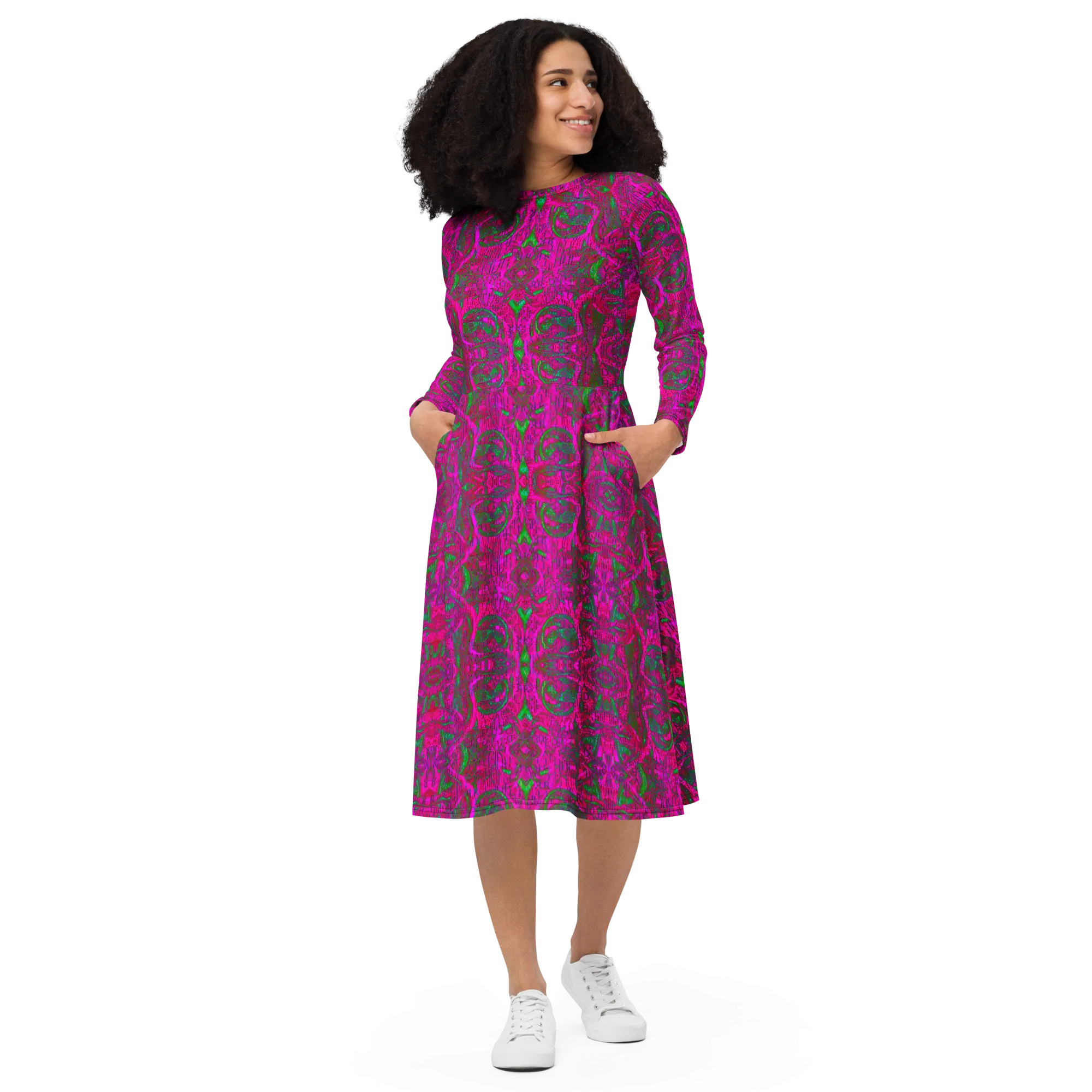 Long Sleeve Midi Dress (Her/Muliebris)(Pure Candy GNHV8.2.1 Pink Logo@Alchemic) RJSTHS2022 RJS