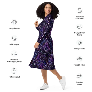 Long Sleeve Midi Dress (Her/Muliebris)(Pure Candy GNHV8.2.1 Purple Logo@Alchemic) RJSTHS2022 RJS