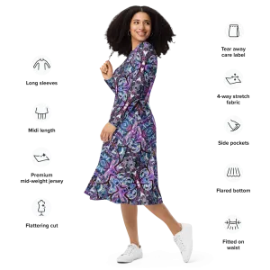 Long Sleeve Midi Dress (Her/Muliebris)(Pure Candy GNHV8.2.1 Purple Logo@Alchemic) RJSTHS2022 RJS