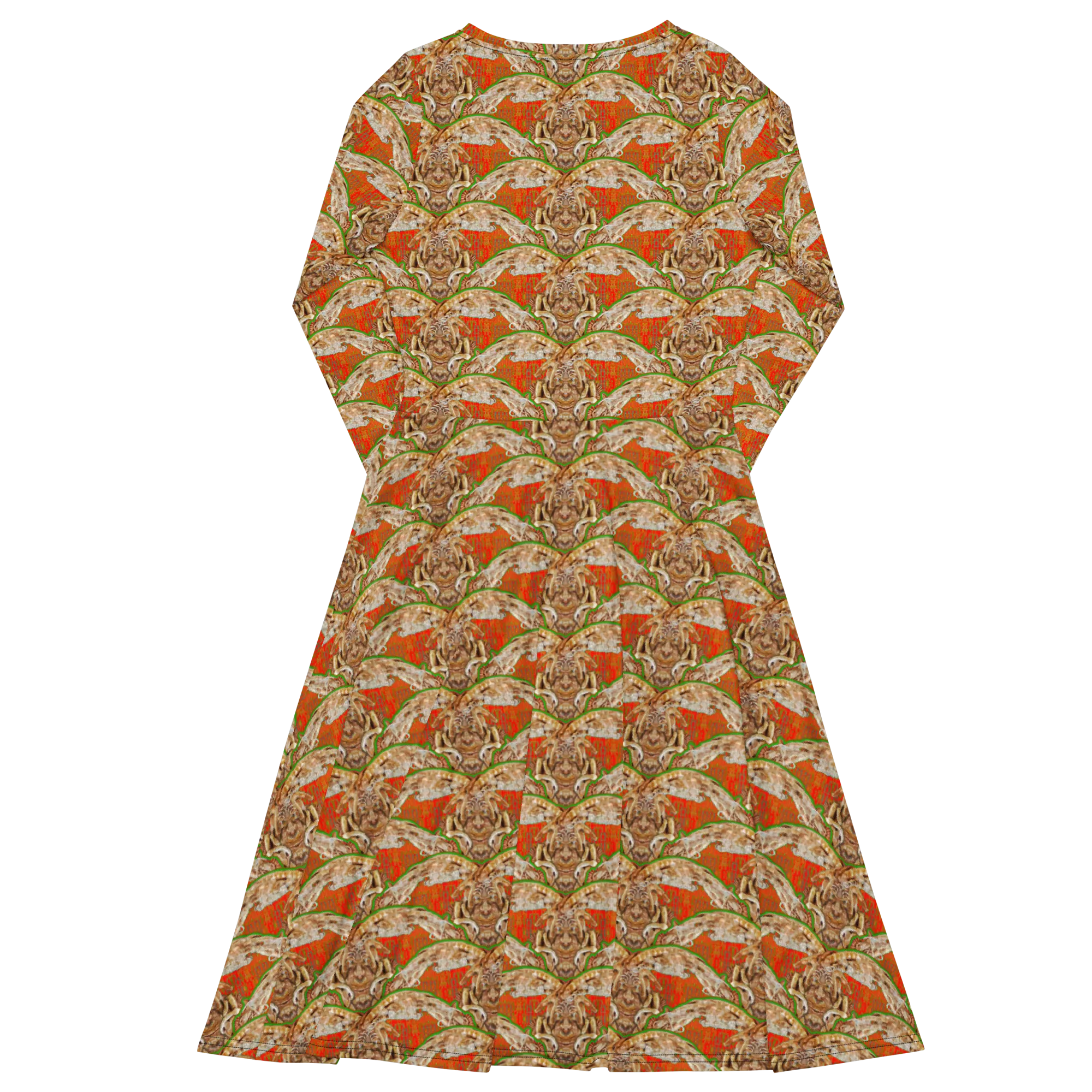 Long Sleeve Midi Dress (Her/Muliebris)(Rind#1 Ouroboros Butterfly Orange Logo) RJSTHS2022 RJS