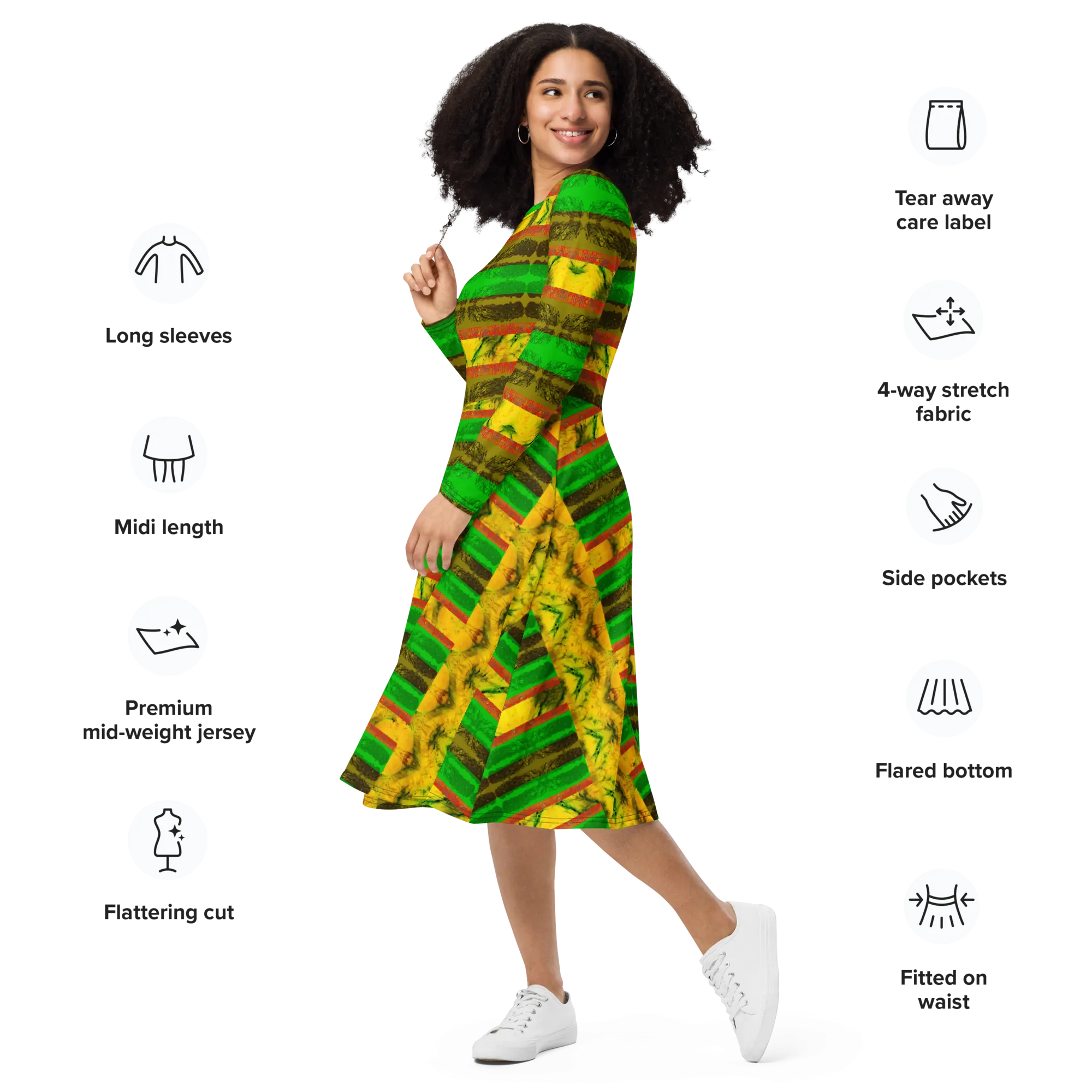 Long Sleeve Midi Dress (Her/Muliebris)(Rind#1 Rind Link) RJSTH@Fabric#1 RJSTHS2022 RJS