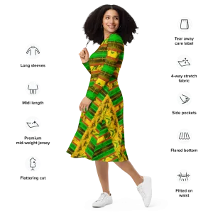 Long Sleeve Midi Dress (Her/Muliebris)(Rind#1 Rind Link) RJSTH@Fabric#1 RJSTHS2022 RJS