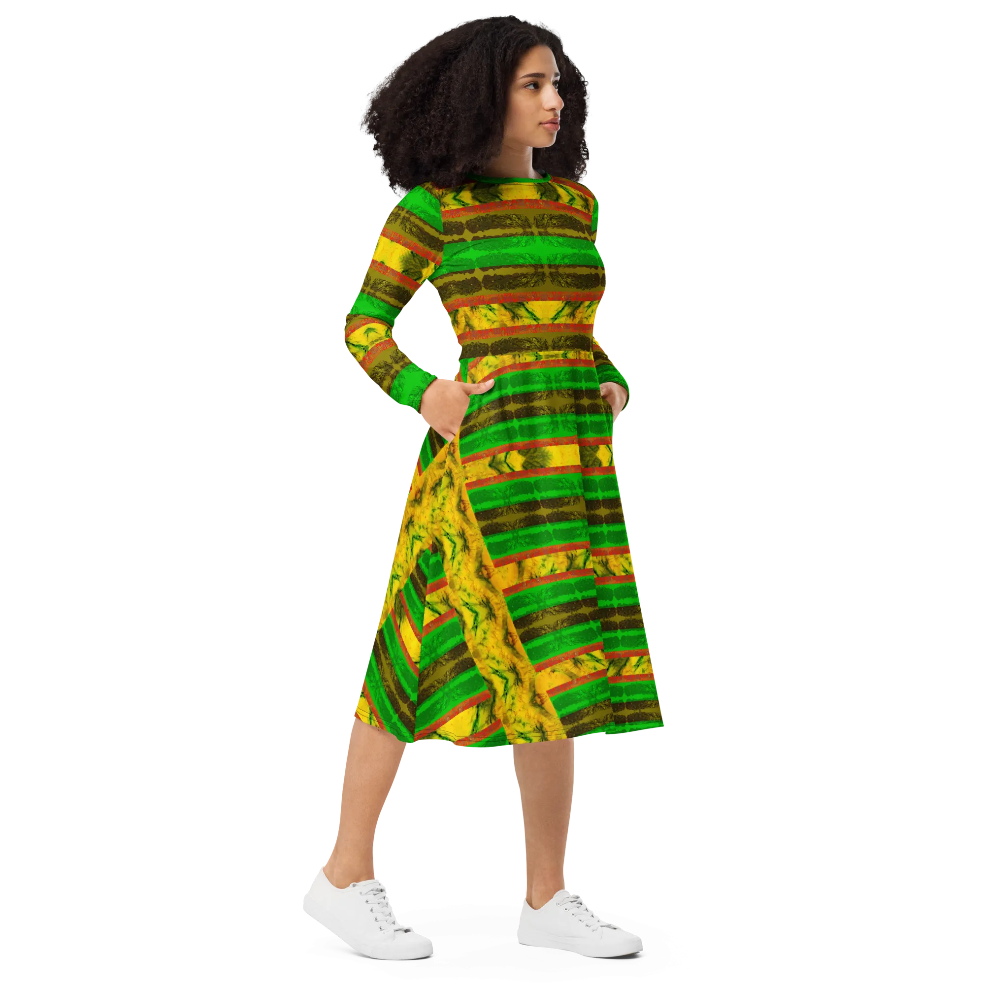 Long Sleeve Midi Dress (Her/Muliebris)(Rind#1 Rind Link) RJSTH@Fabric#1 RJSTHS2022 RJS