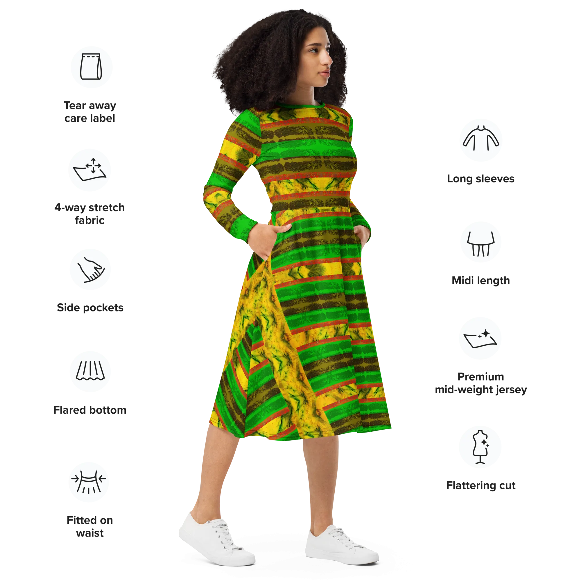 Long Sleeve Midi Dress (Her/Muliebris)(Rind#1 Rind Link) RJSTH@Fabric#1 RJSTHS2022 RJS