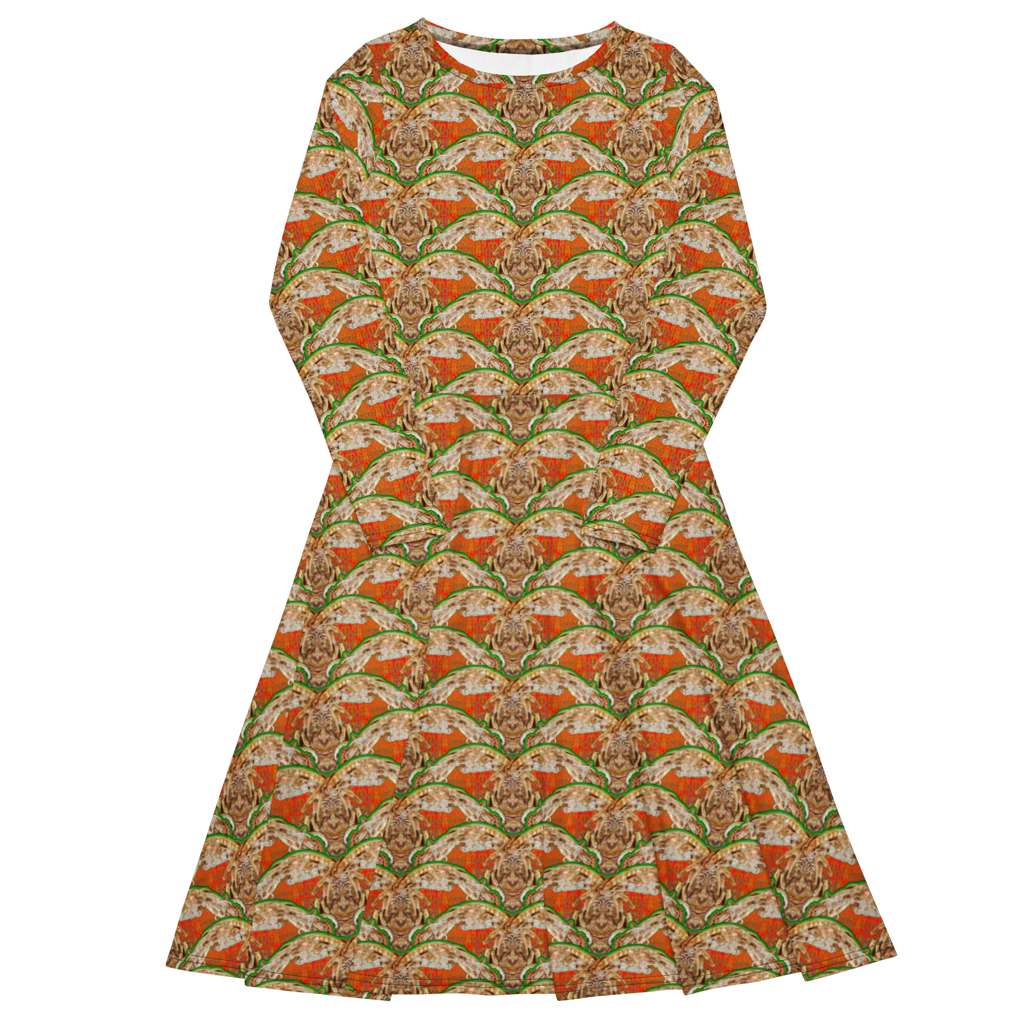Long Sleeve Midi Dress (Her/Muliebris)(Rind#3 Ouroboros Butterfly Orange Logo) RJSTHS2022 RJS