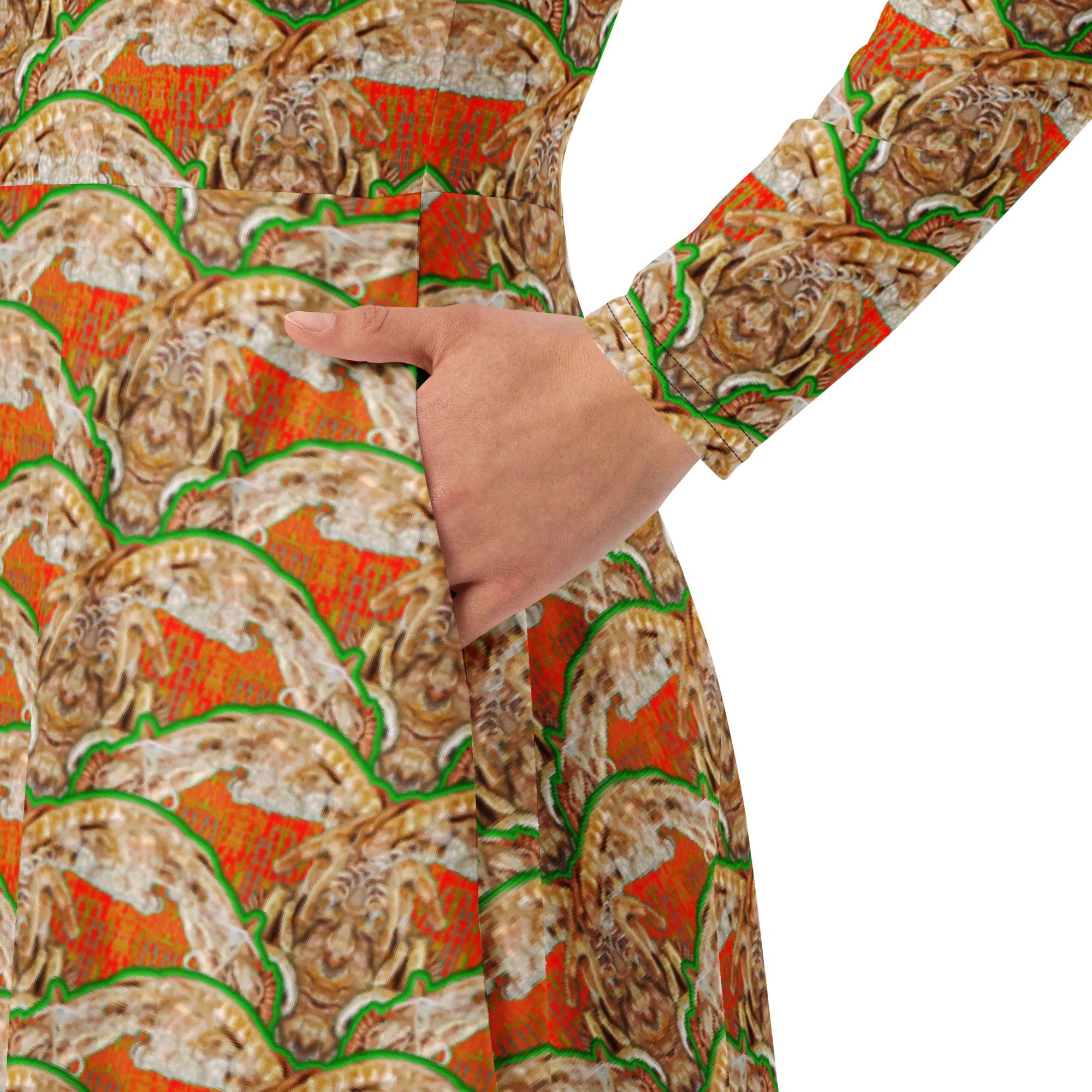 Long Sleeve Midi Dress (Her/Muliebris)(Rind#3 Ouroboros Butterfly Orange Logo) RJSTHS2022 RJS