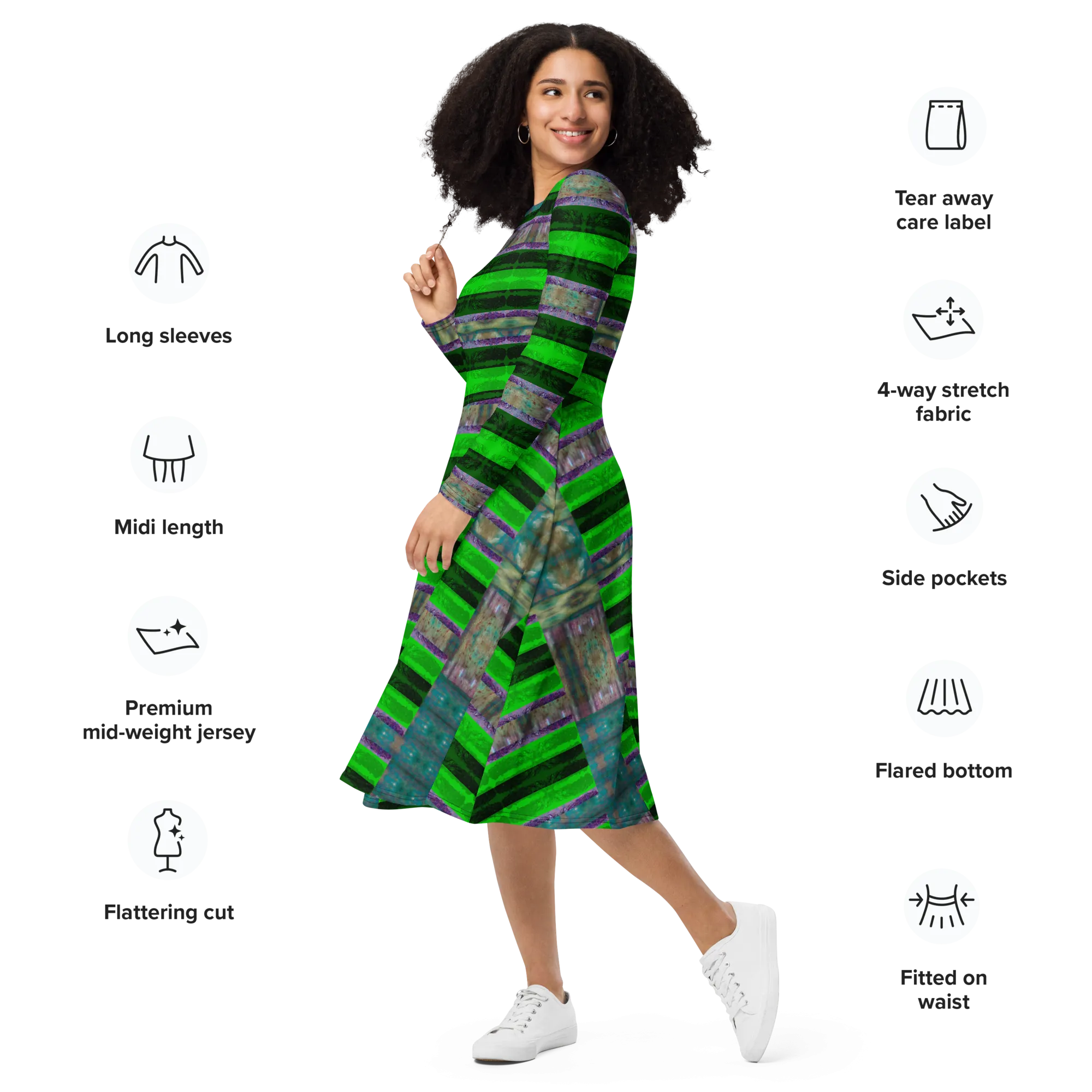 Long Sleeve Midi Dress (Her/Muliebris)(Rind#4 Rind Link) RJSTH@Fabric#4 RJSTHS2022 RJS