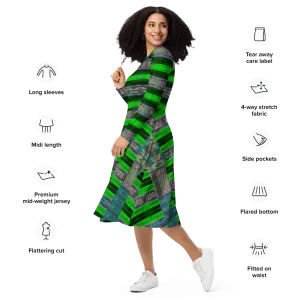 Long Sleeve Midi Dress (Her/Muliebris)(Rind#4 Rind Link) RJSTH@Fabric#4 RJSTHS2022 RJS