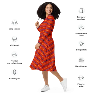 Long Sleeve Midi Dress (Her/Muliebris)(Rind#6 Rind Link) RJSTH@Fabric#6 RJTHS2022 RJS