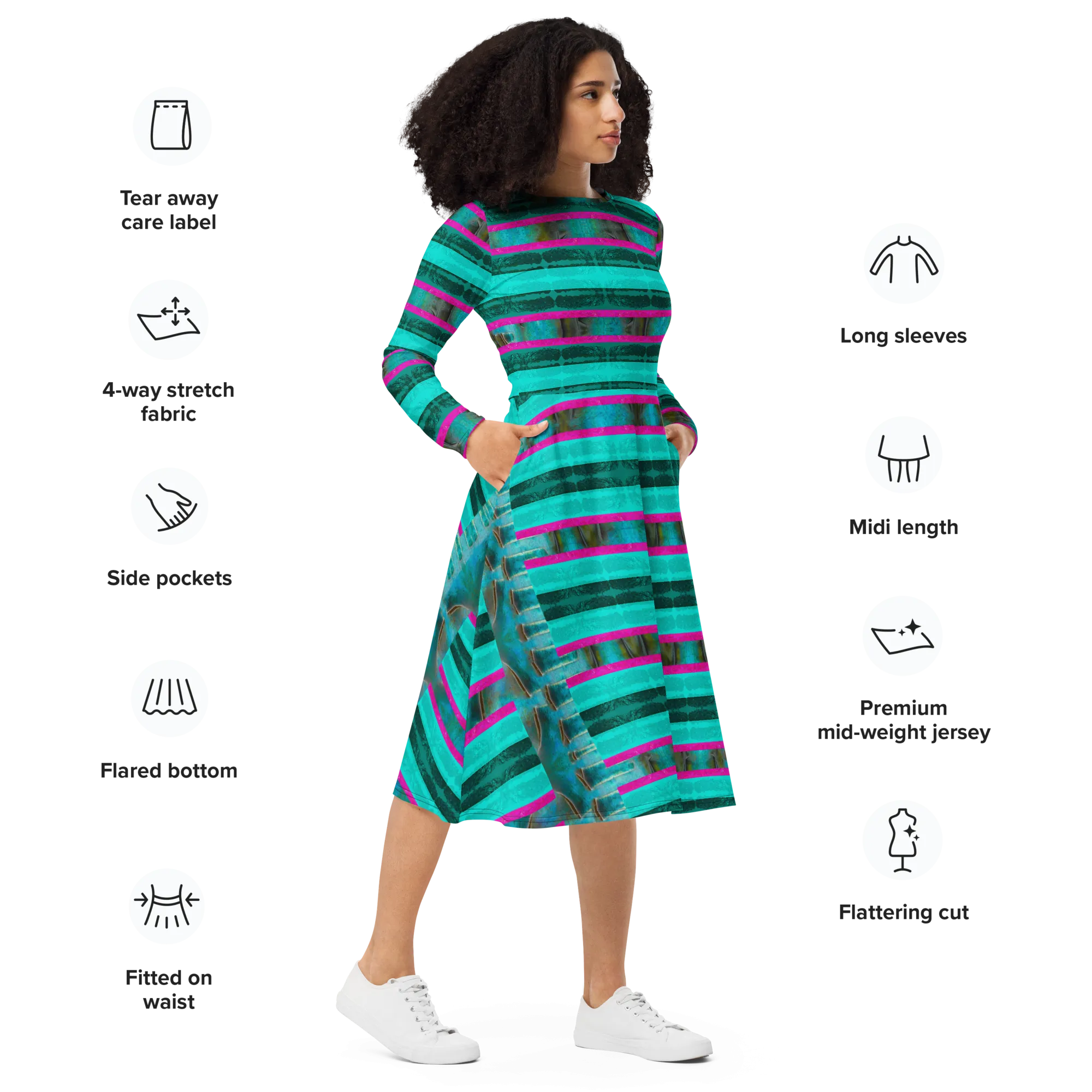 Long Sleeve Midi Dress (Her/Muliebris)(Rind#8 Rind Link) RJSTH@Fabric#8 RJSTHS2022 RJS