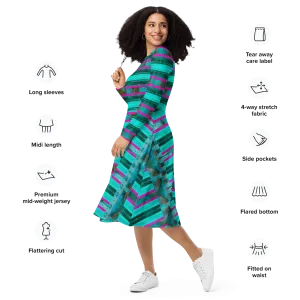 Long Sleeve Midi Dress (Her/Muliebris)(Rind#8 Rind Link) RJSTH@Fabric#8 RJSTHS2022 RJS