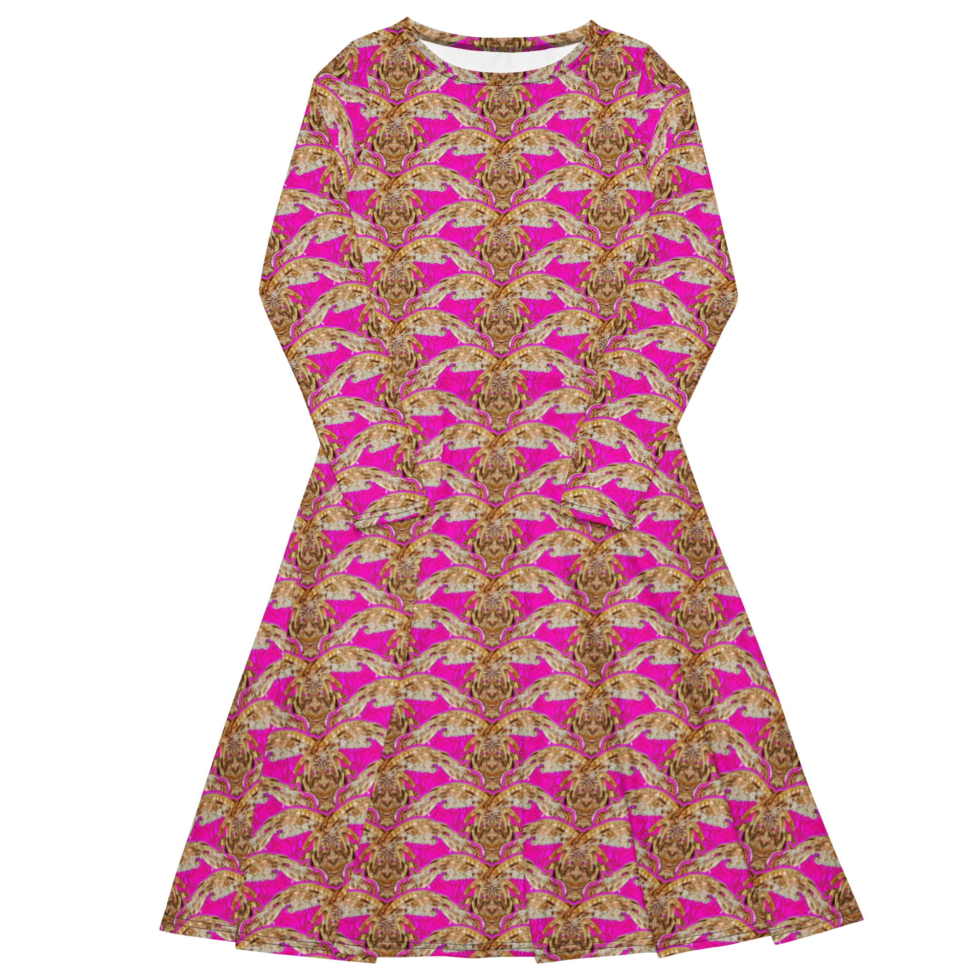 Long Sleeve Midi Dress (Her/Muliebris)(Rind#9 Ouroboros Butterfly Pink Logo) RJSTHS2022 RJS
