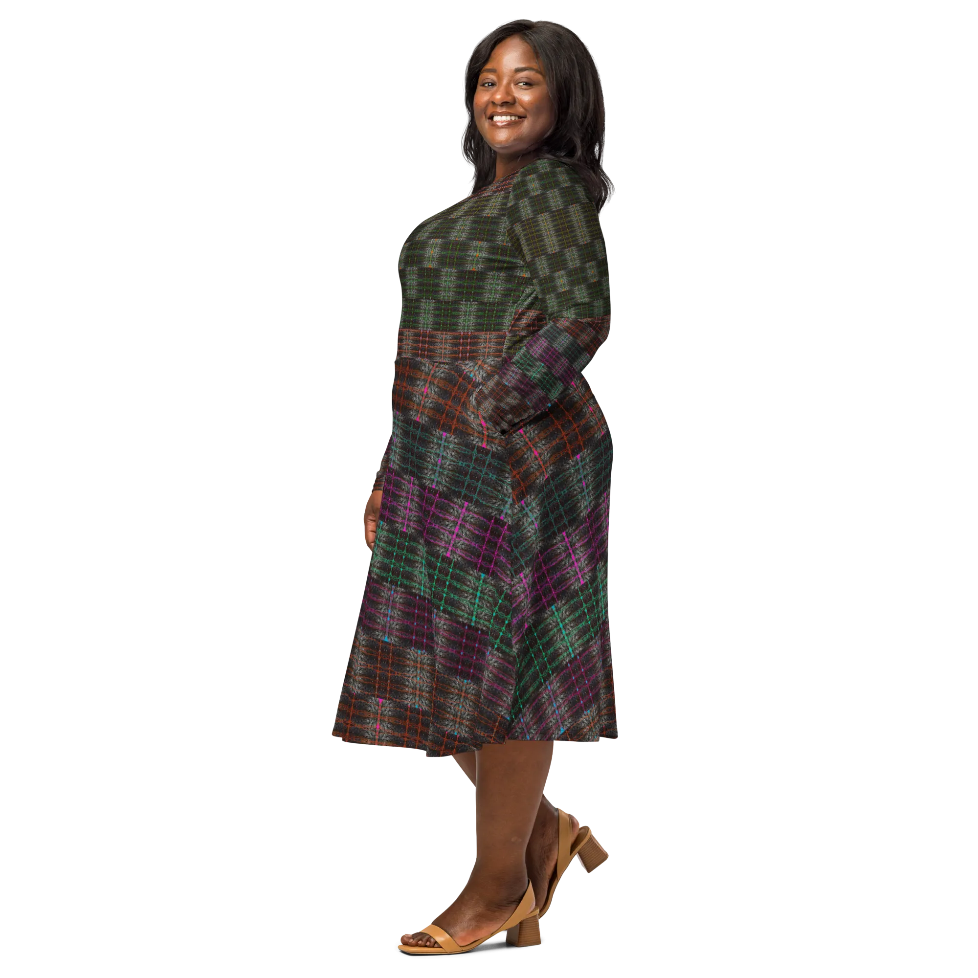 Long Sleeve Midi Dress (Her/Muliebris)(Tree Link Pride Stripes) RJSTHS2022 RJS