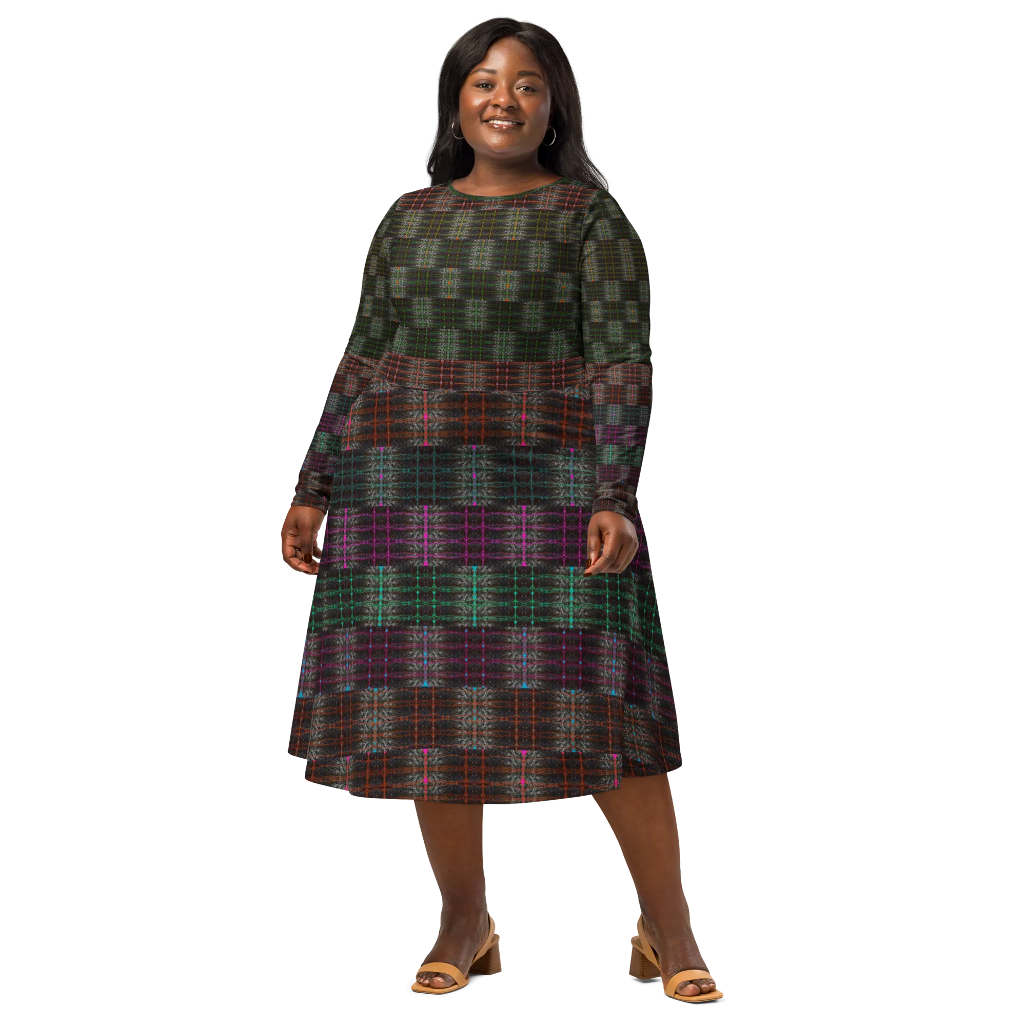 Long Sleeve Midi Dress (Her/Muliebris)(Tree Link Pride Stripes) RJSTHS2022 RJS