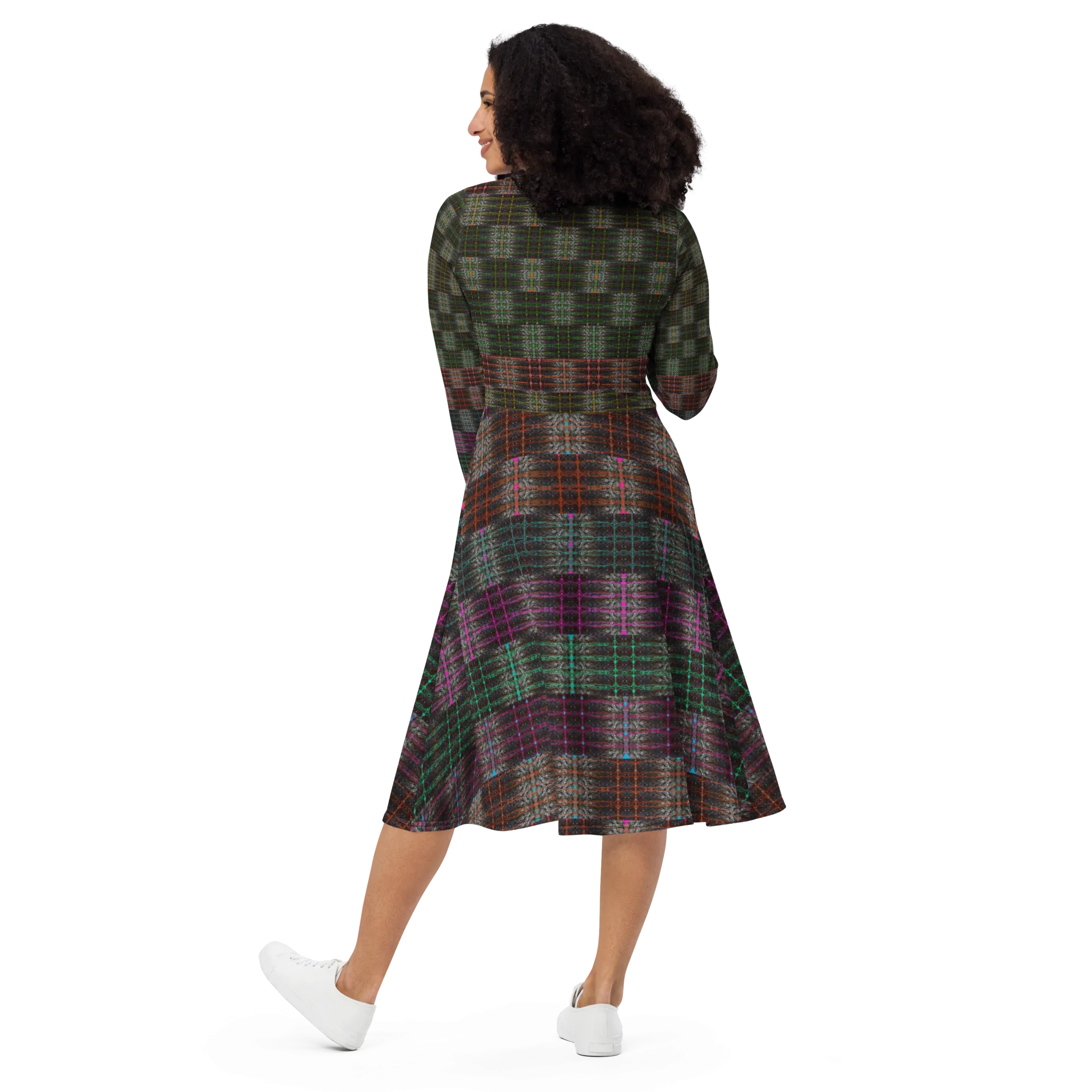 Long Sleeve Midi Dress (Her/Muliebris)(Tree Link Pride Stripes) RJSTHS2022 RJS