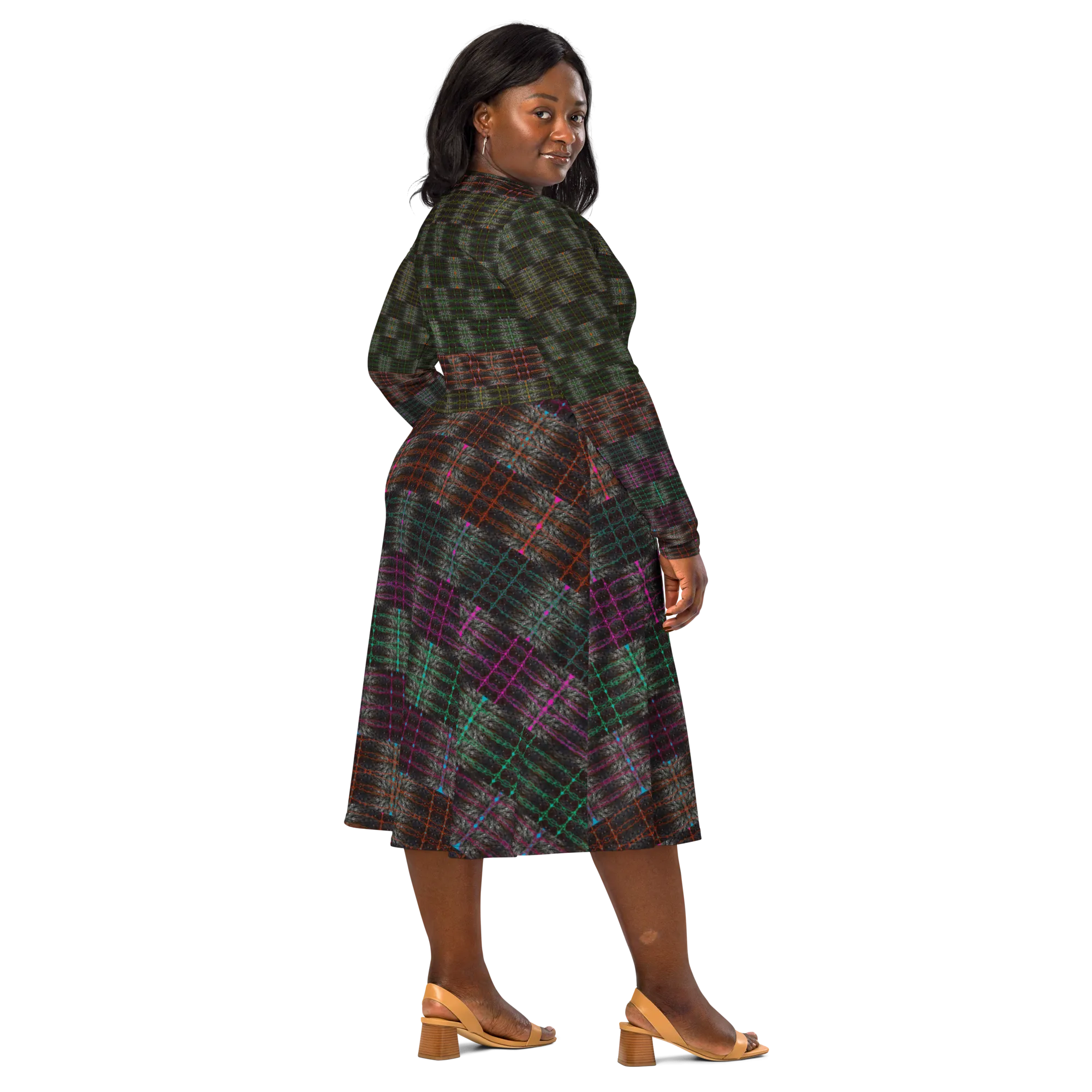 Long Sleeve Midi Dress (Her/Muliebris)(Tree Link Pride Stripes) RJSTHS2022 RJS