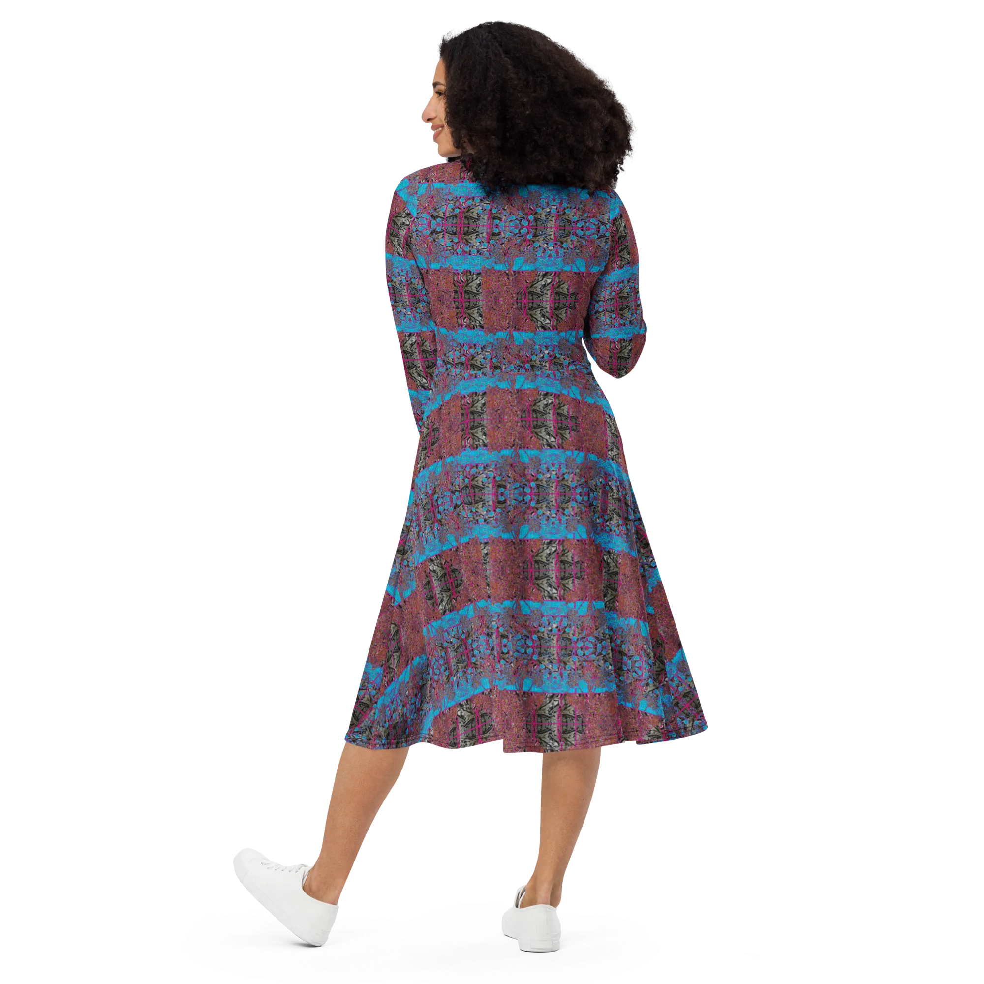 Long Sleeve Midi Dress (Her/Muliebris)(Tree Link WindSong Flower) RJSTH@Fabric#11 RJSTHS2022 RJS