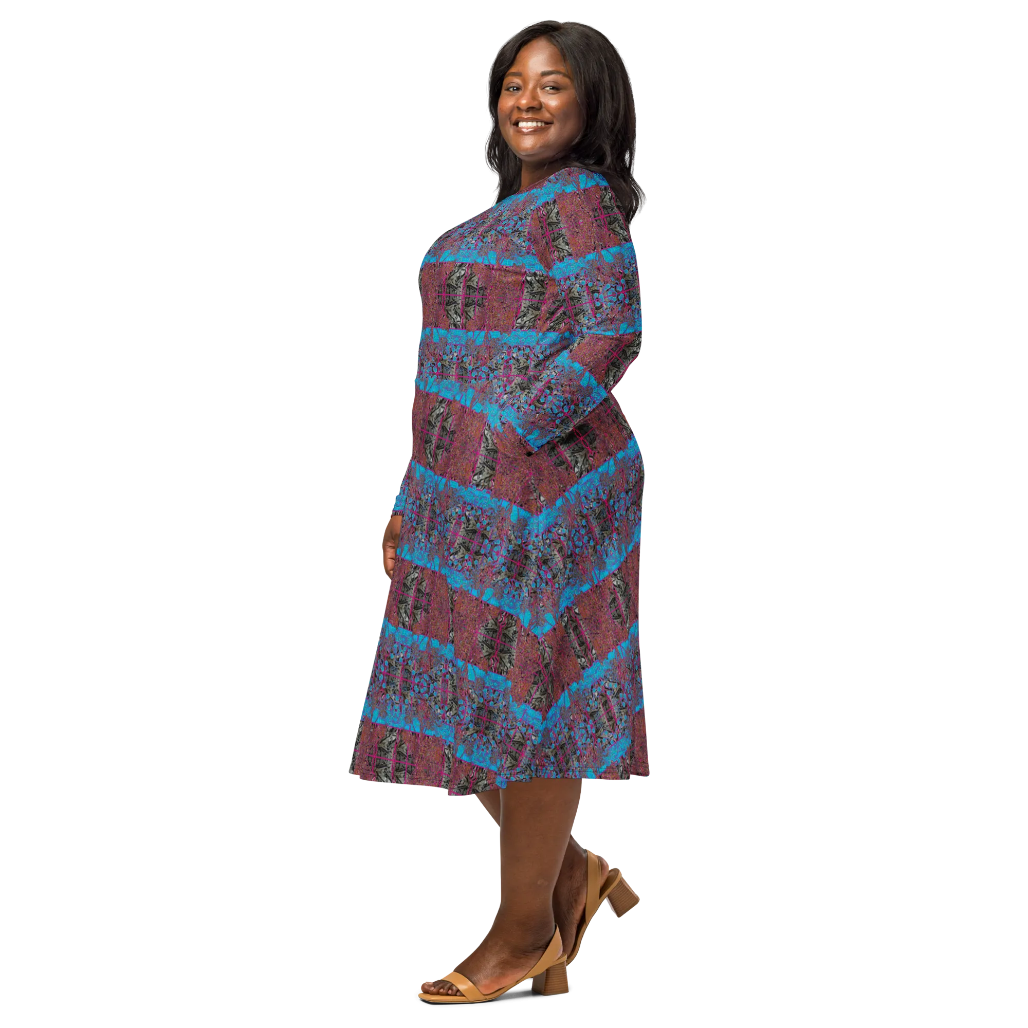 Long Sleeve Midi Dress (Her/Muliebris)(Tree Link WindSong Flower) RJSTH@Fabric#11 RJSTHS2022 RJS