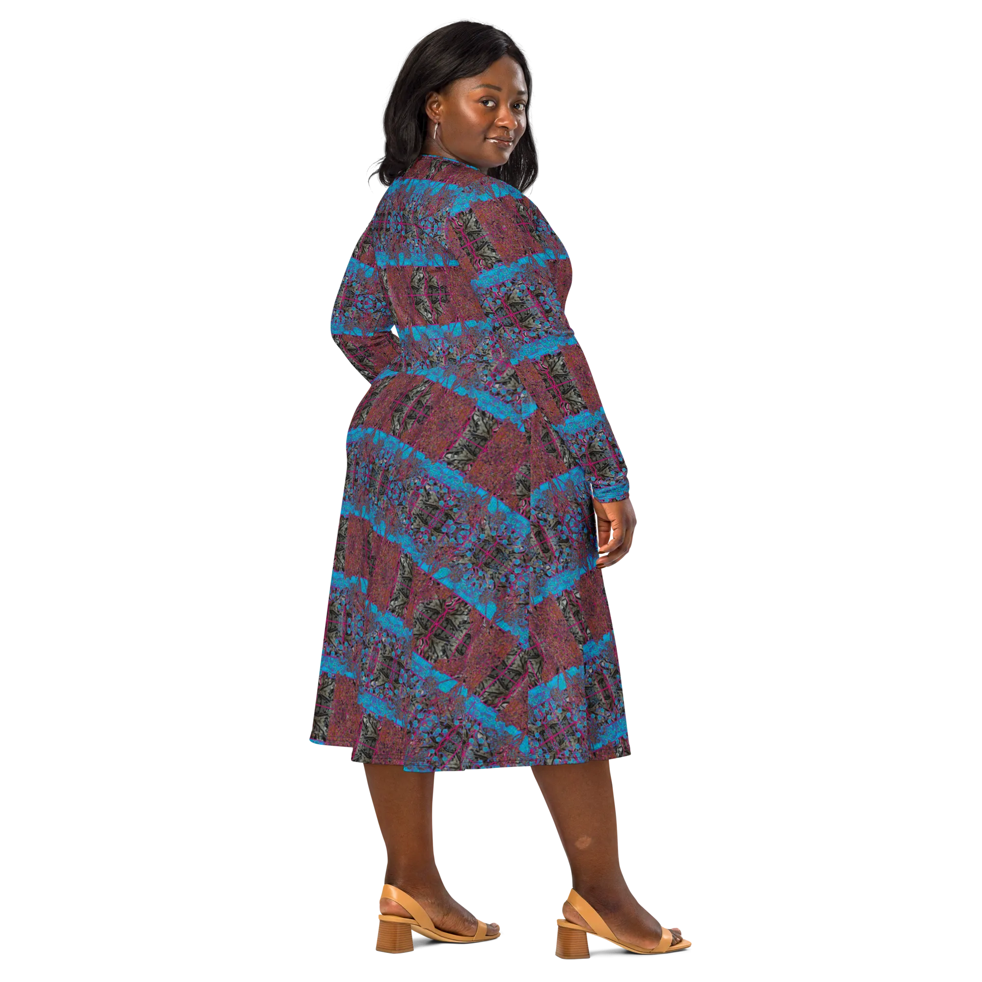 Long Sleeve Midi Dress (Her/Muliebris)(Tree Link WindSong Flower) RJSTH@Fabric#11 RJSTHS2022 RJS