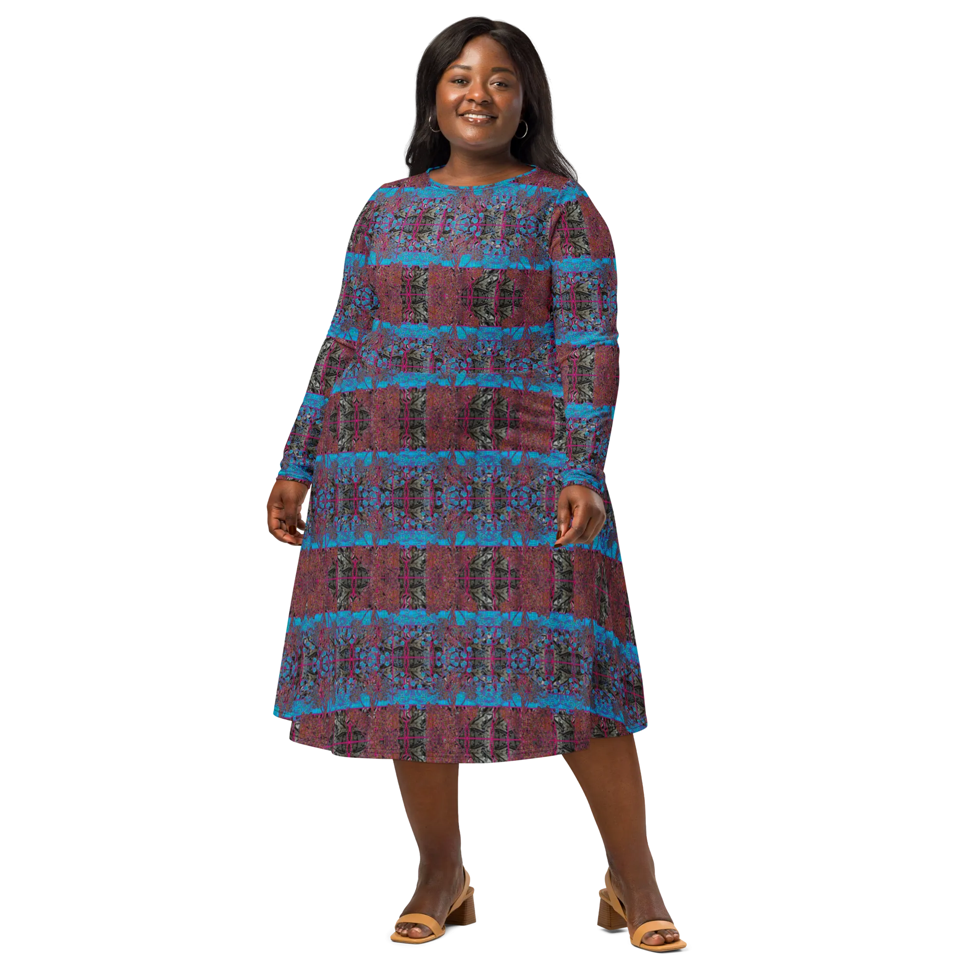 Long Sleeve Midi Dress (Her/Muliebris)(Tree Link WindSong Flower) RJSTH@Fabric#11 RJSTHS2022 RJS