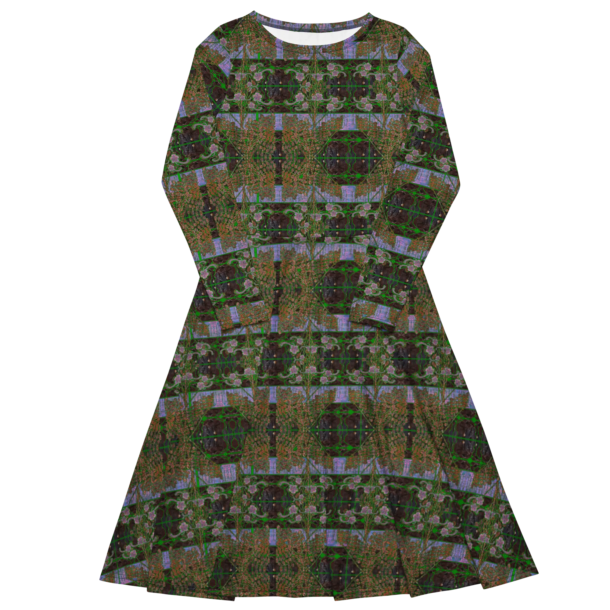 Long Sleeve Midi Dress (Her/Muliebris)(Tree Link WindSong Flower) RJSTH@Fabric#4 RJSTHS2022 RJS
