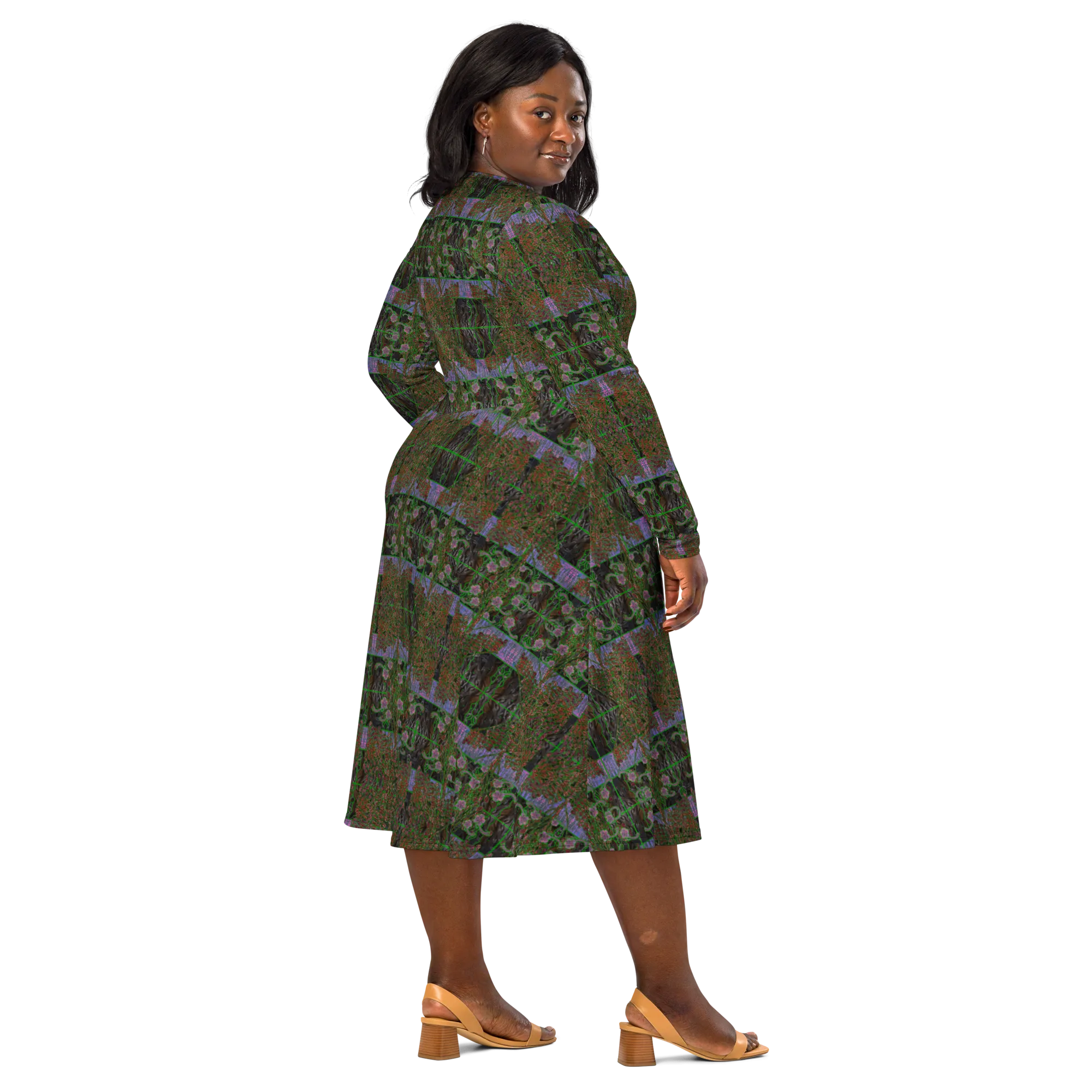 Long Sleeve Midi Dress (Her/Muliebris)(Tree Link WindSong Flower) RJSTH@Fabric#5 RJSTHS2022 RJS